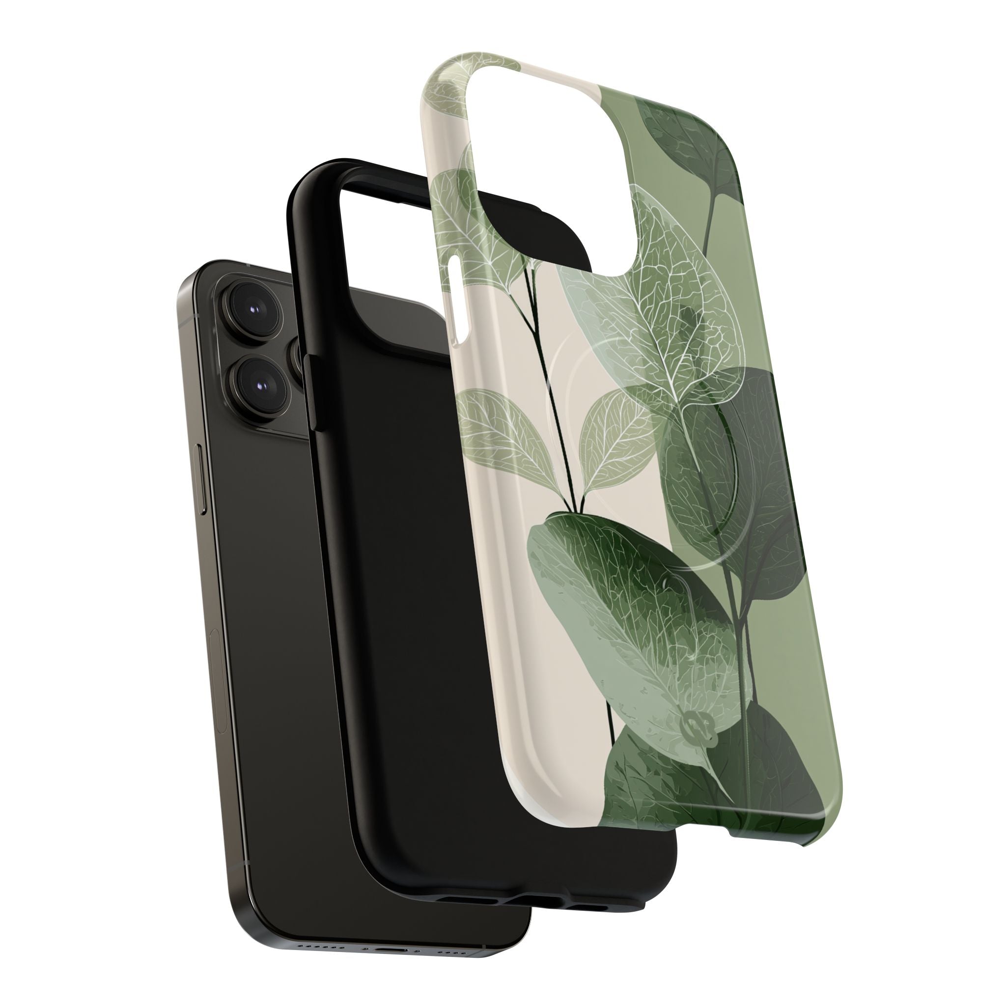Green Tough 2.0 Magsafe Phone Case for iPhone - Sage Leaf Skeletals