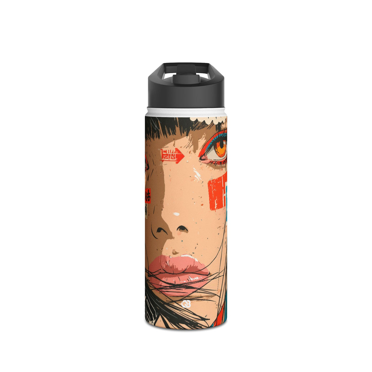 Shibuya Street Collage · Insulated Water Bottle · Red