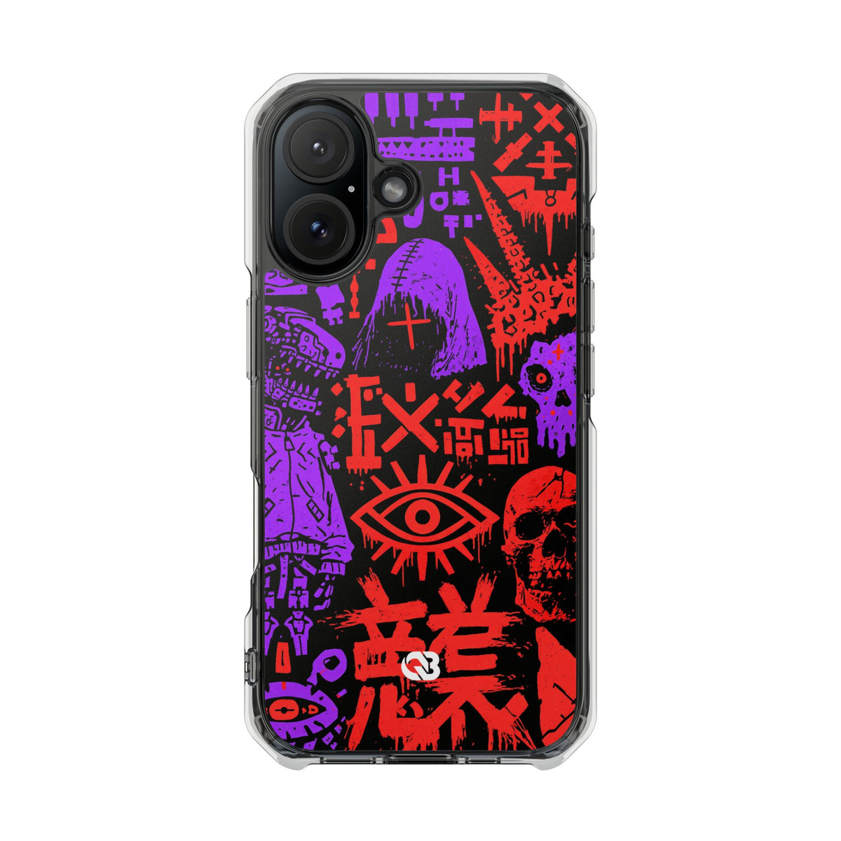 Underground Cyber Glyphs · Clear Impact Magnetic Phone Case for iPhone · Black