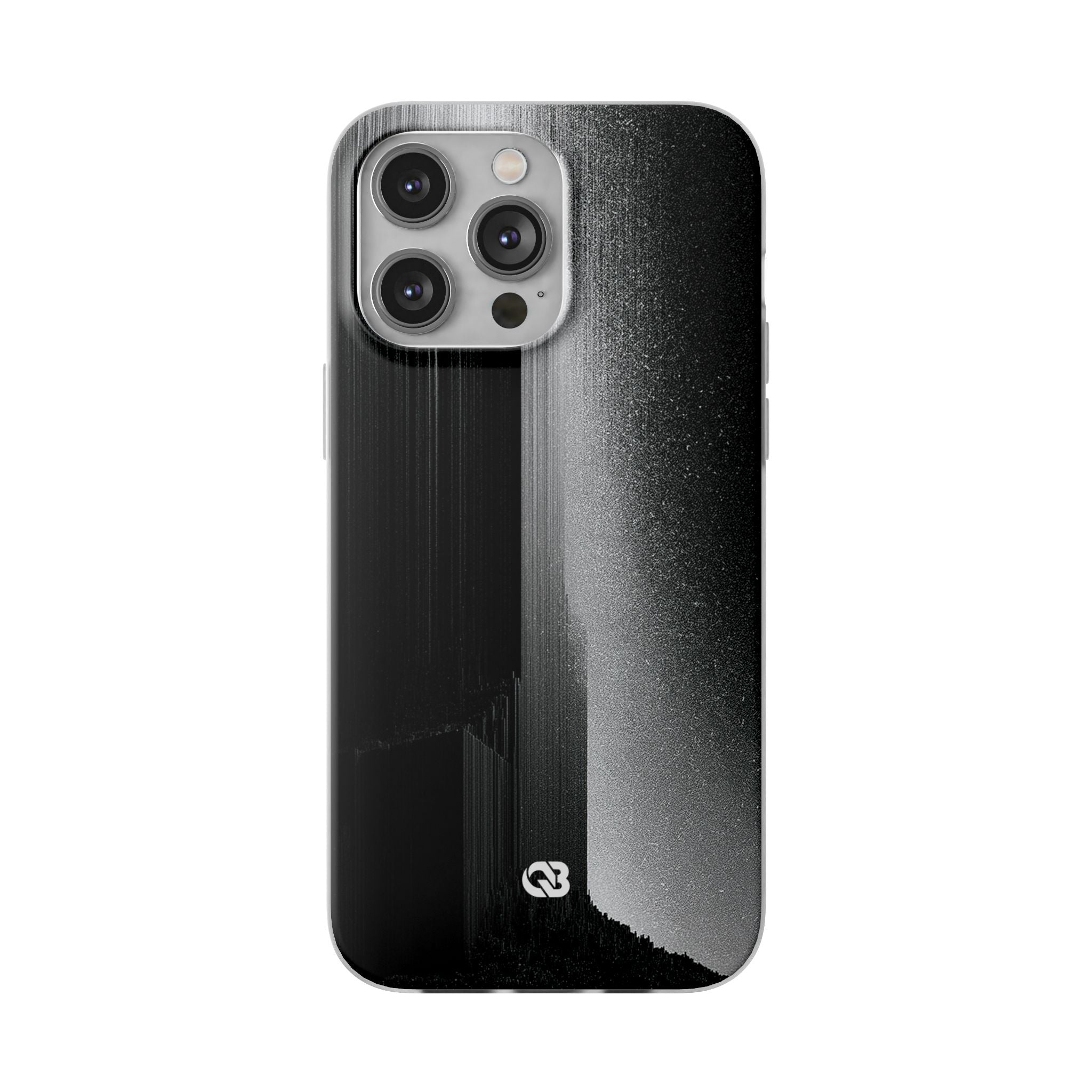 Black Lite Phone Case for iPhone - Brutalist Pixel Monolith
