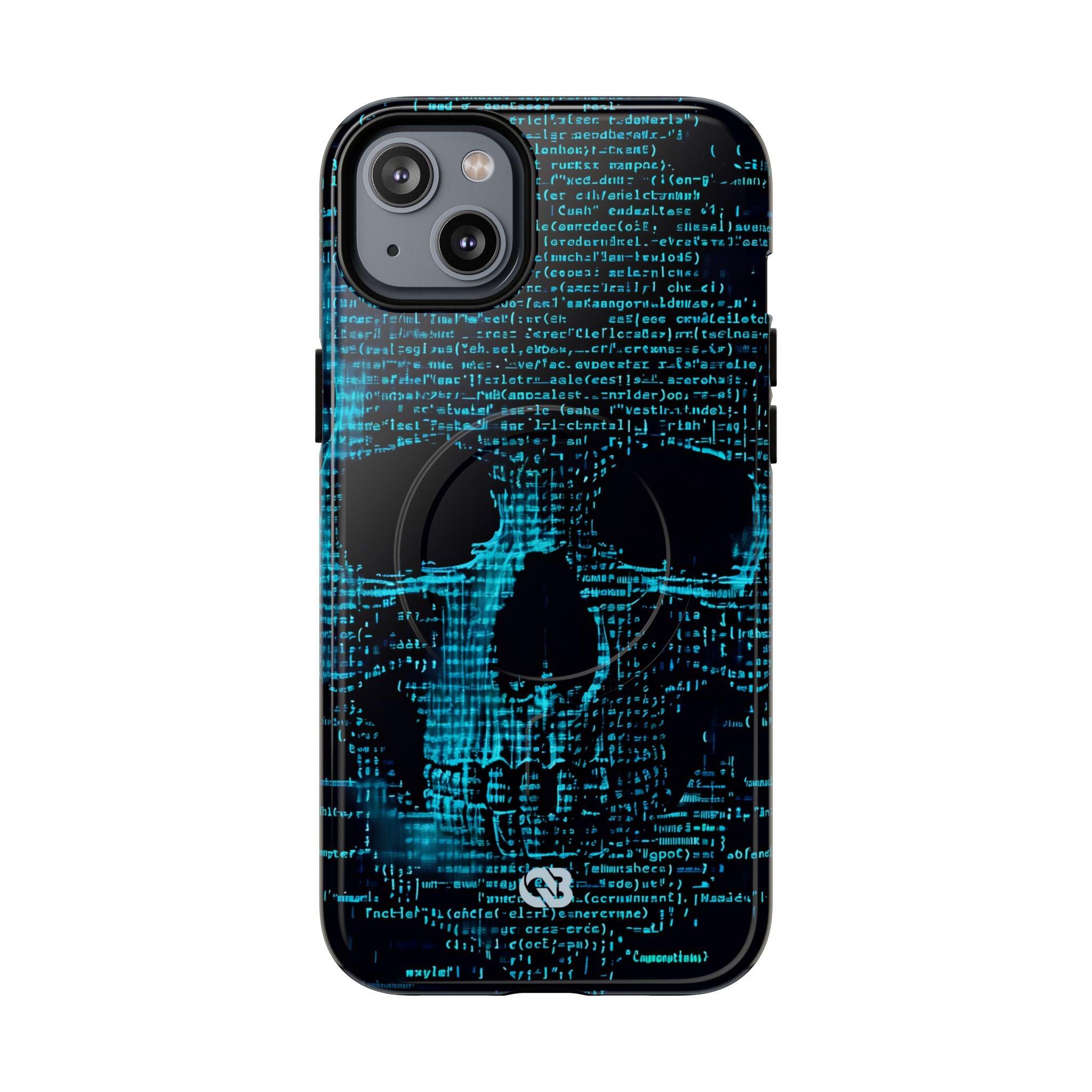 Cyan Glitch Skull · Tough+ Magsafe