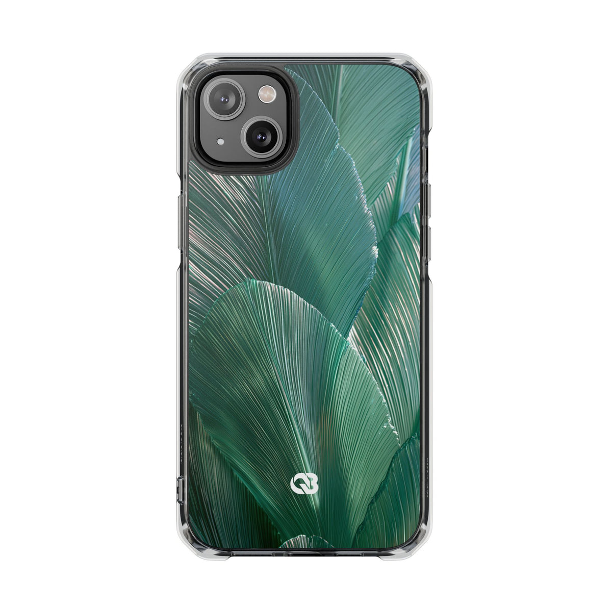 Translucent Fan Palm · Clear Impact Magnetic Phone Case for iPhone · Teal