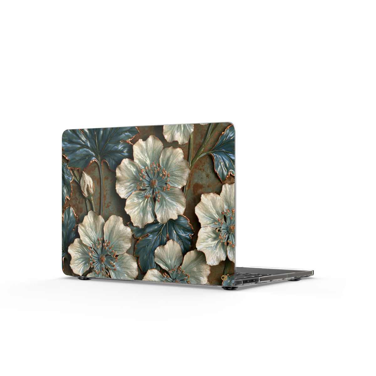 Gilded Blossom Reverie · Clear Hard Case for MacBook · Teal