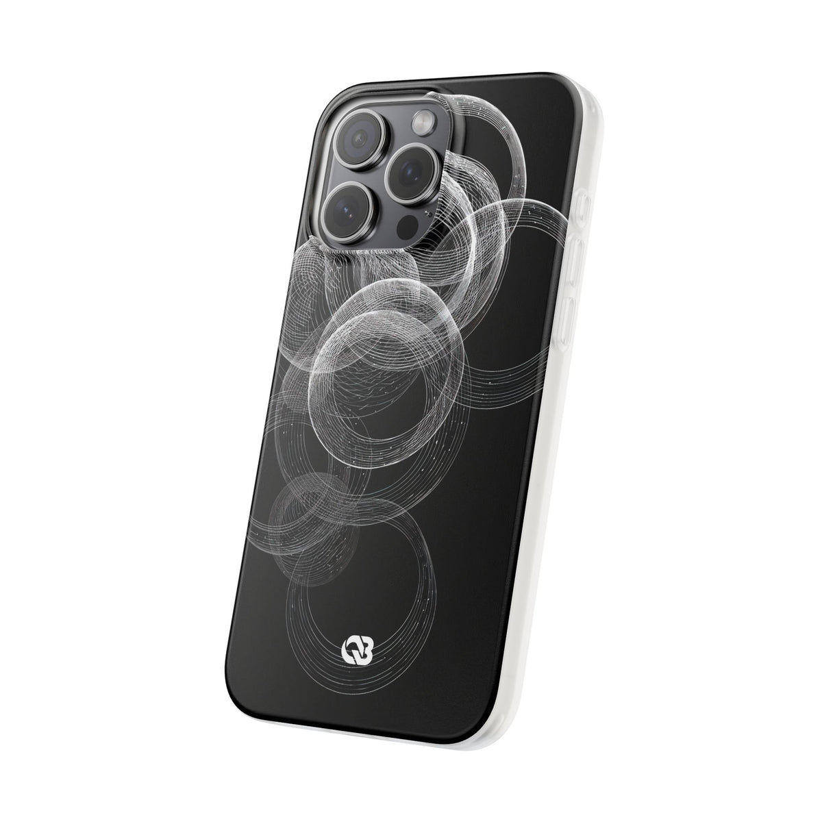 Black Lite Phone Case for iPhone - Kinetic Wireframe Orbit