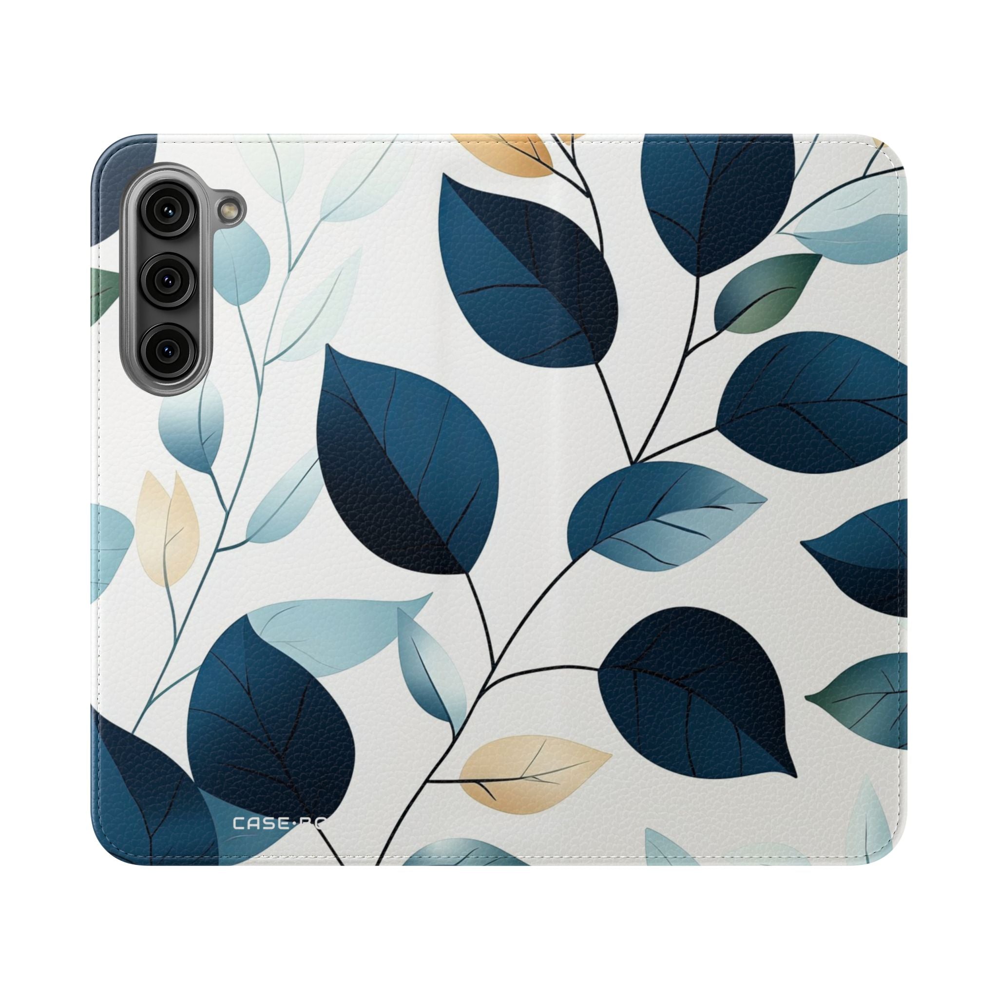 Navy Leaf Veins - Samsung S23+ Case - Wallet