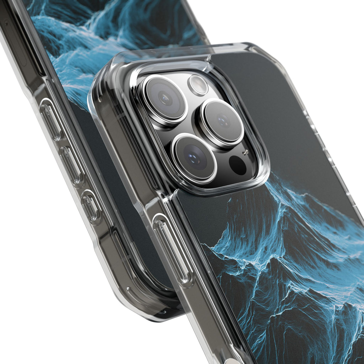 Nordic Frost Peak · Clear Impact Magnetic Phone Case for iPhone · Blue