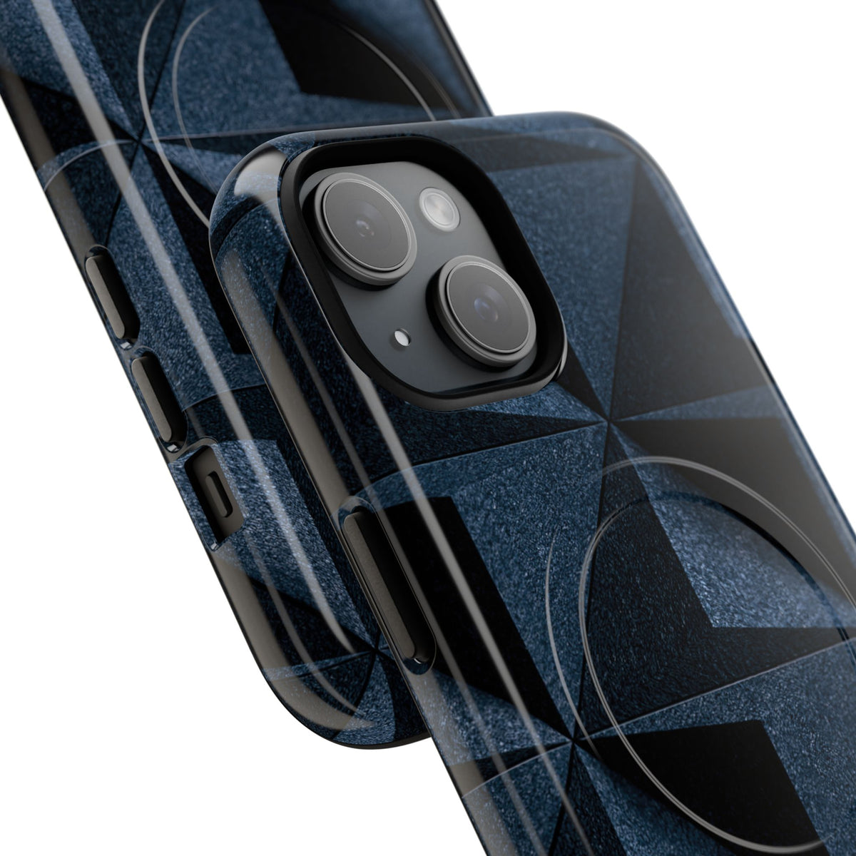 Blue Tough 2.0 Magsafe Phone Case for iPhone - Indigo Basalt Facets