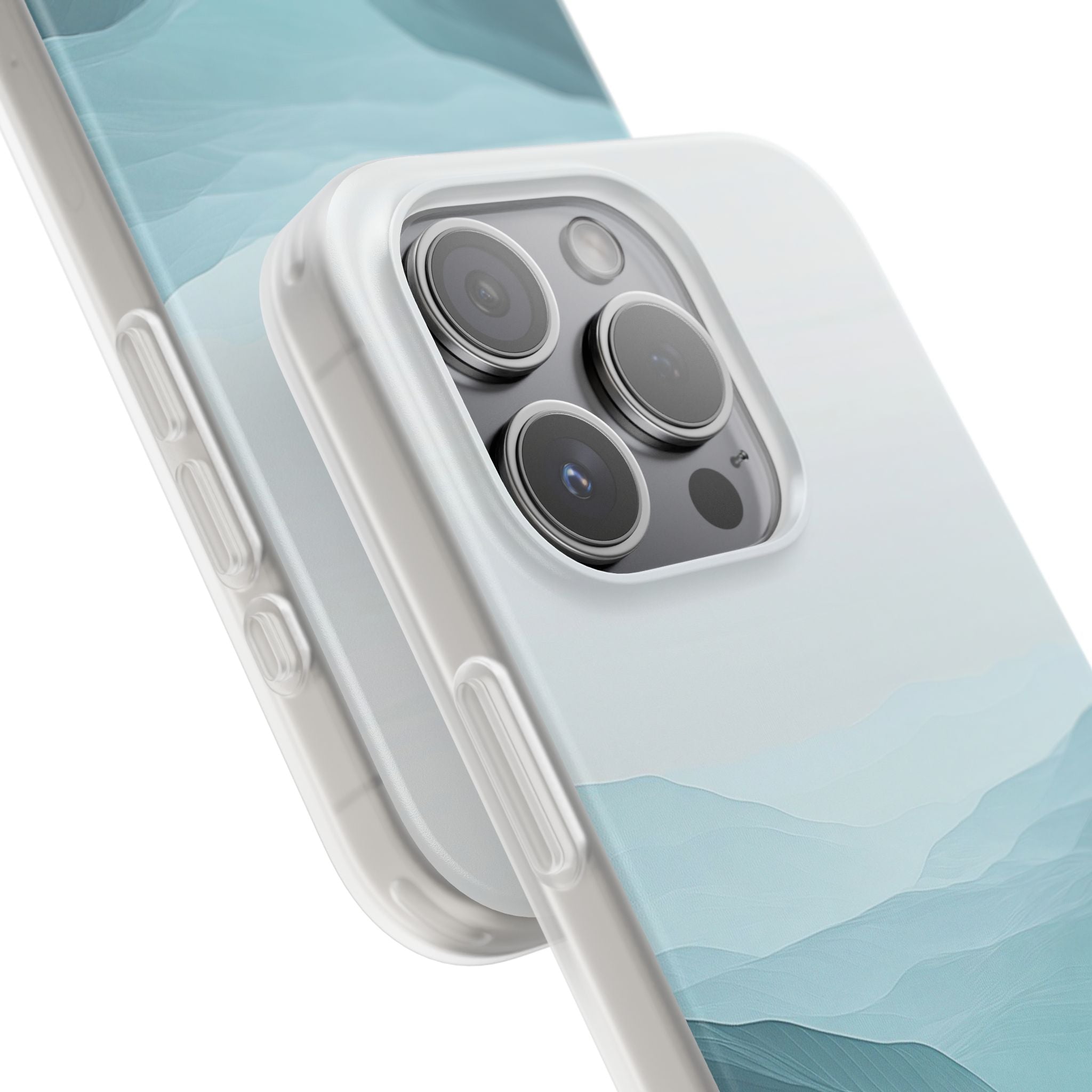 Teal Mist Mountains iPhone 15 Pro Case - Soft