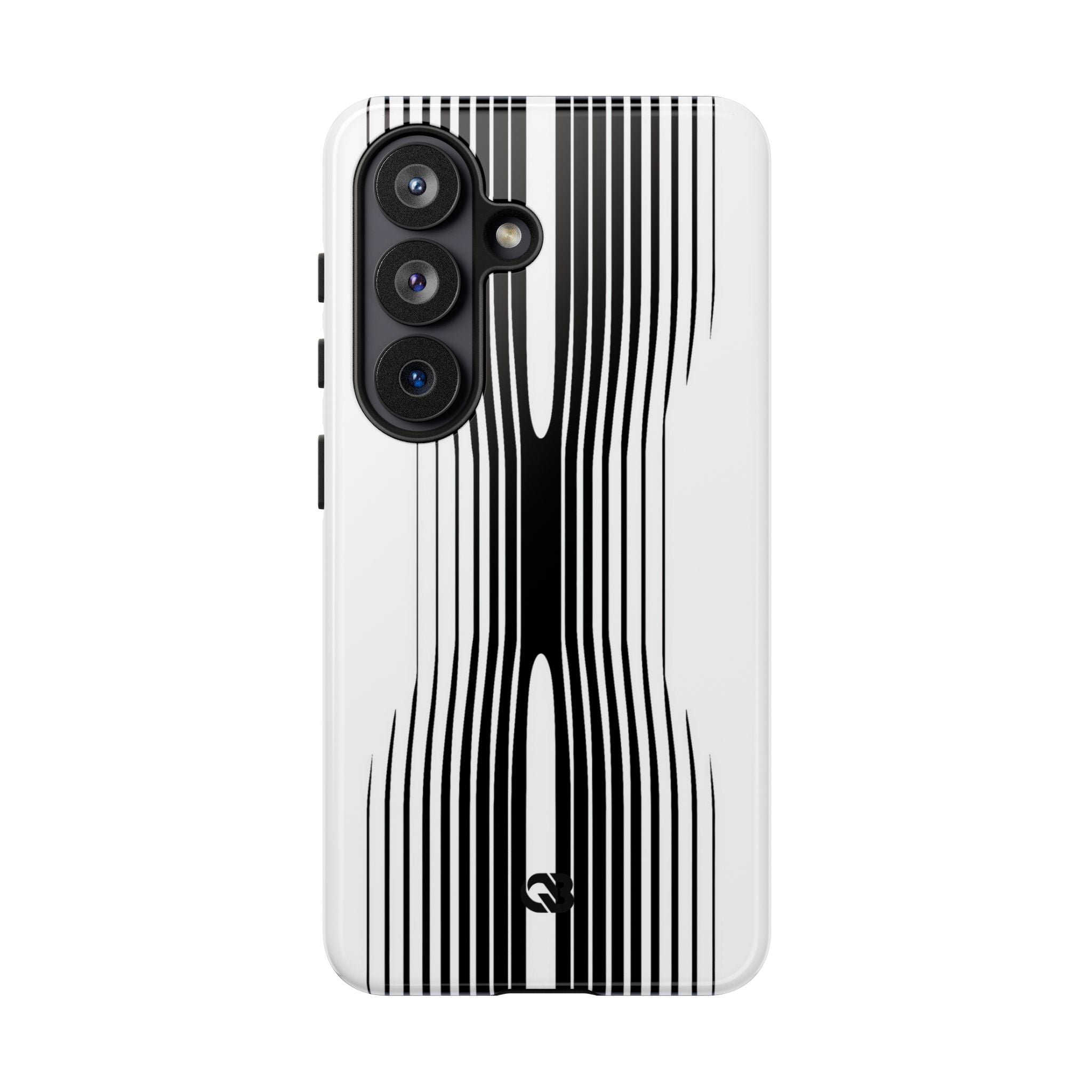 White Tough Phone Case for Samsung - Kinetic Mono Distortion
