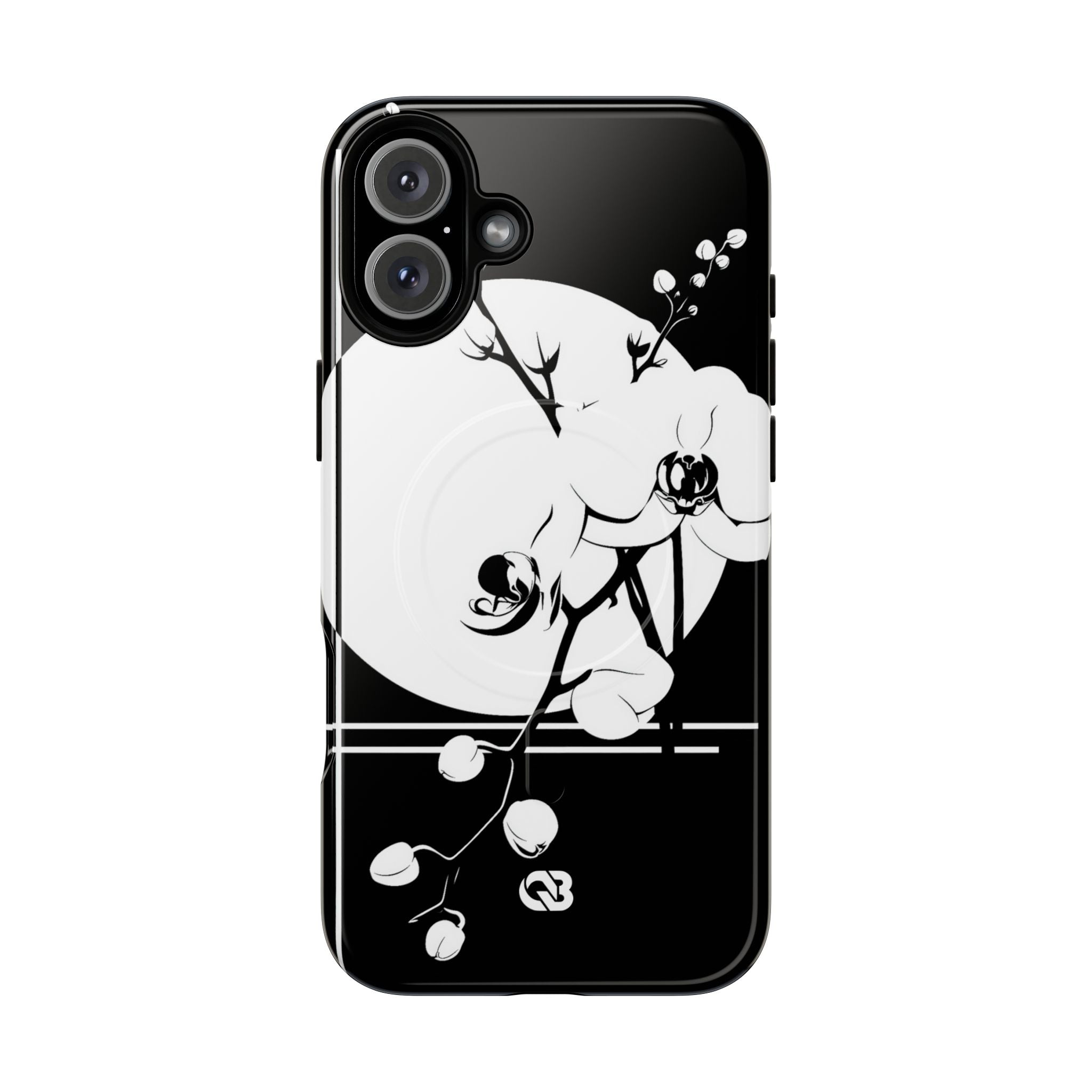 Black Tough 2.0 Magsafe Phone Case for iPhone - Lunar Orchid Grid