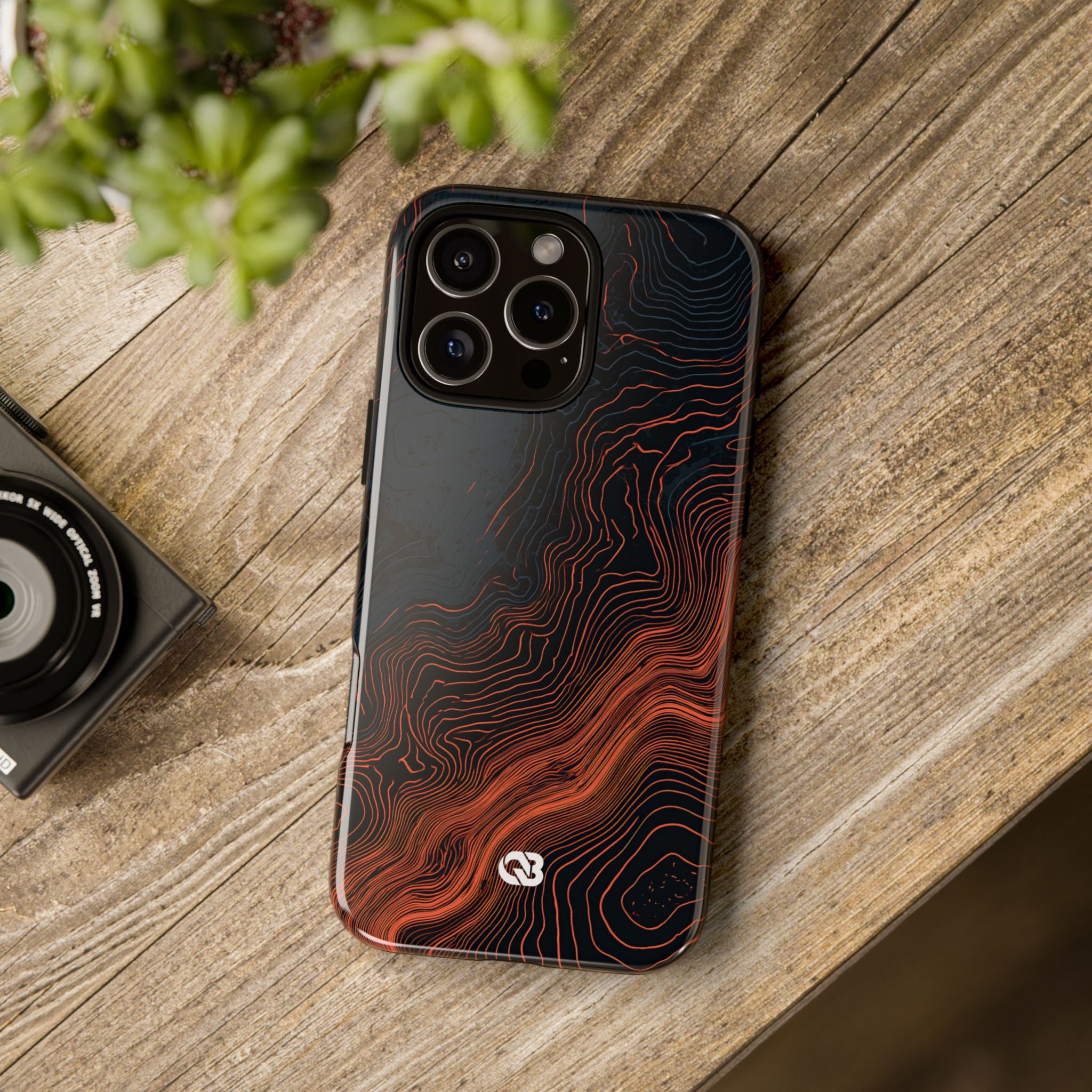 Black Tough Phone Case for iPhone - Volcanic Basalt Map