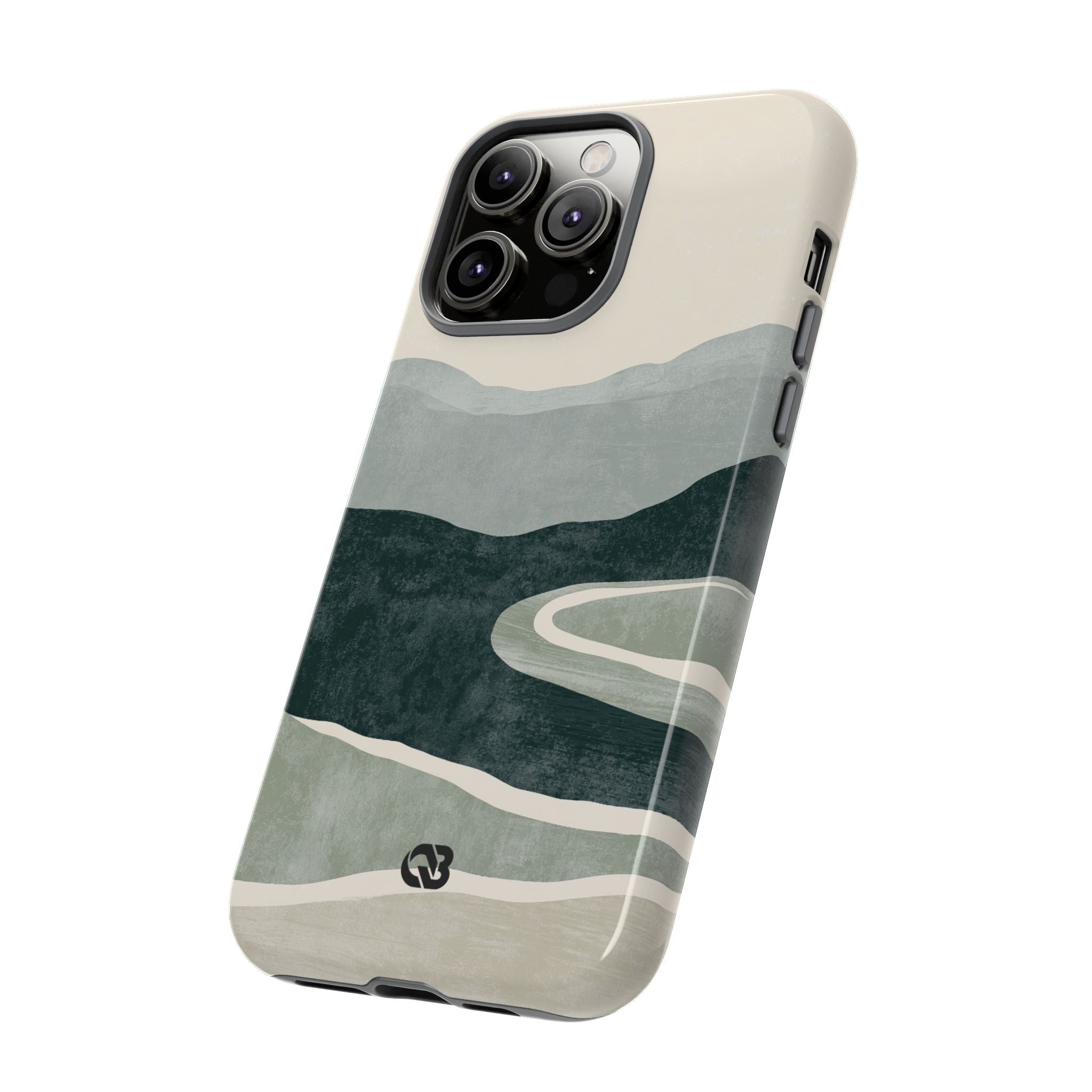 Green Tough Phone Case for iPhone - Misty Sage Valley