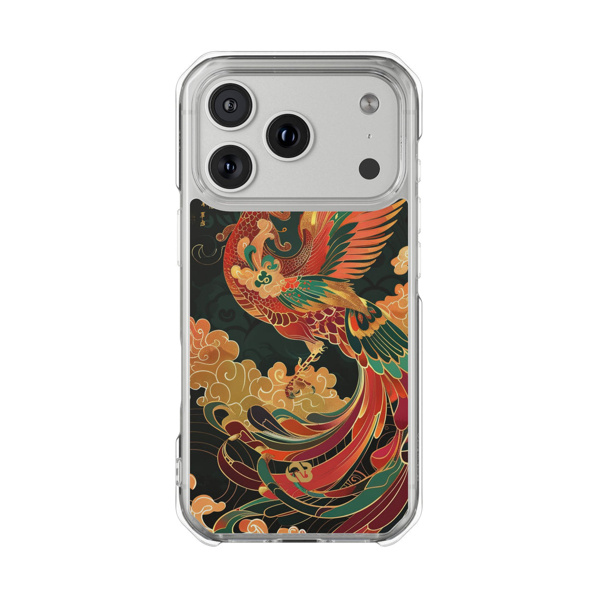 Imperial Phoenix Ascent · Clear Impact Magnetic Phone Case for iPhone · Red