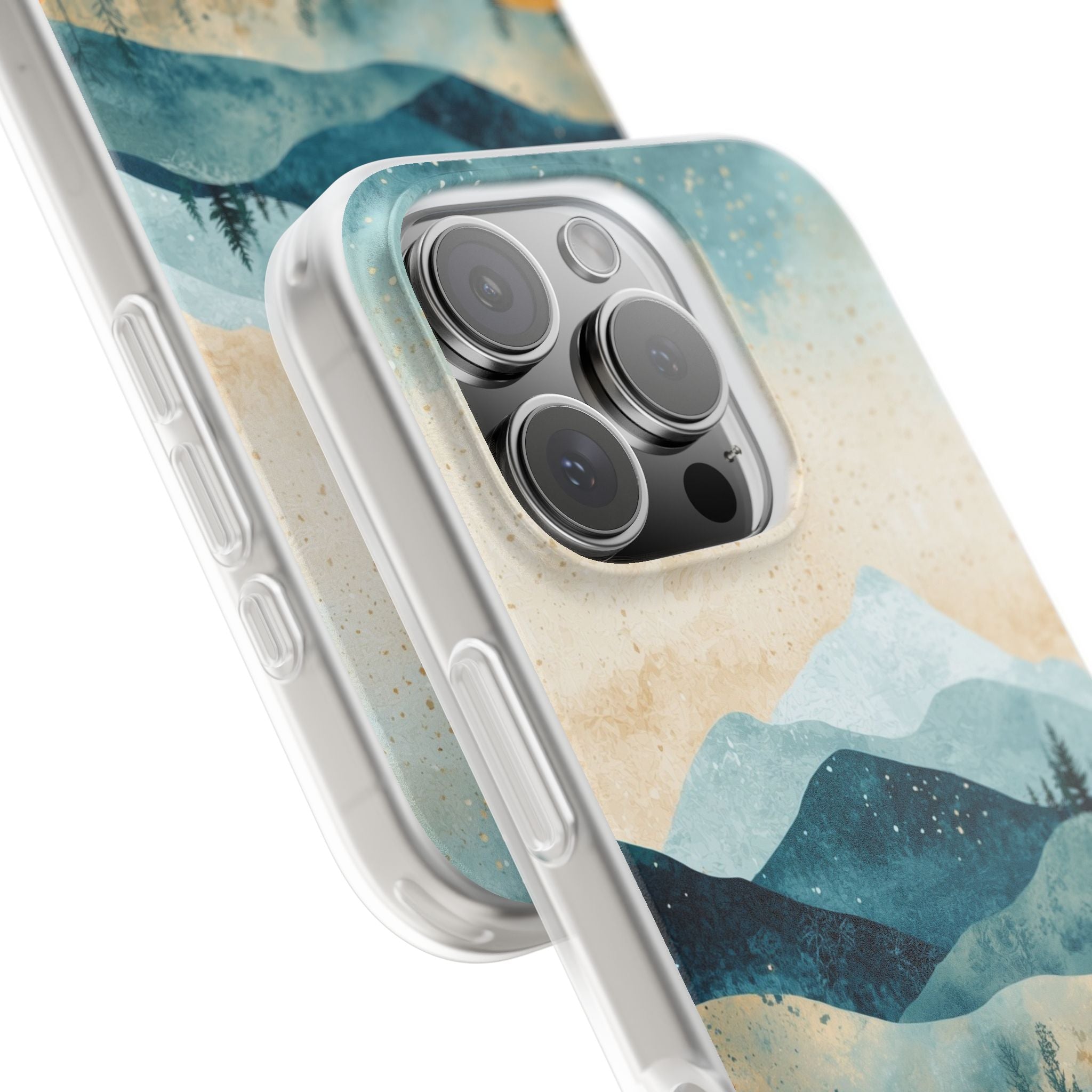 Mondbeschienene Berge iPhone 16 Pro Case - Soft