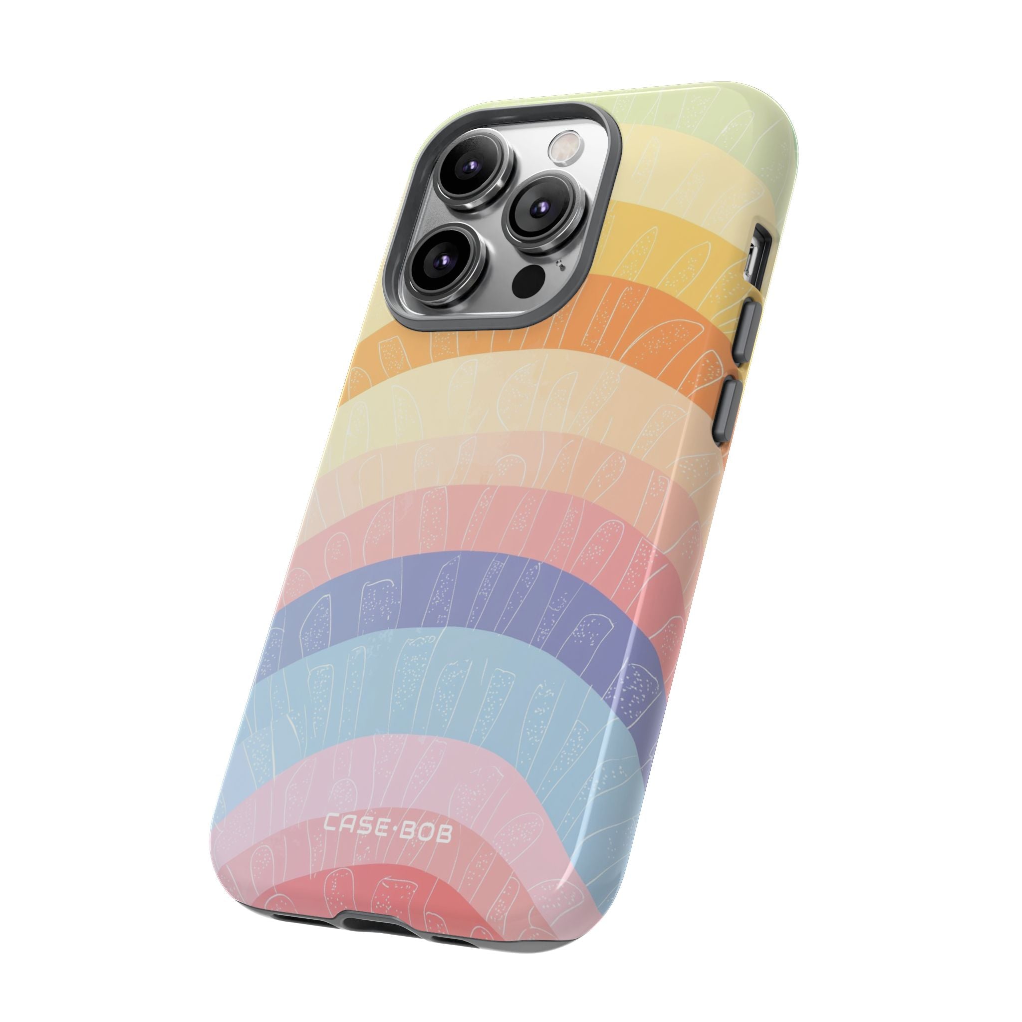 Pastell Regenbogen Bänder iPhone 14 Pro Case - Tough