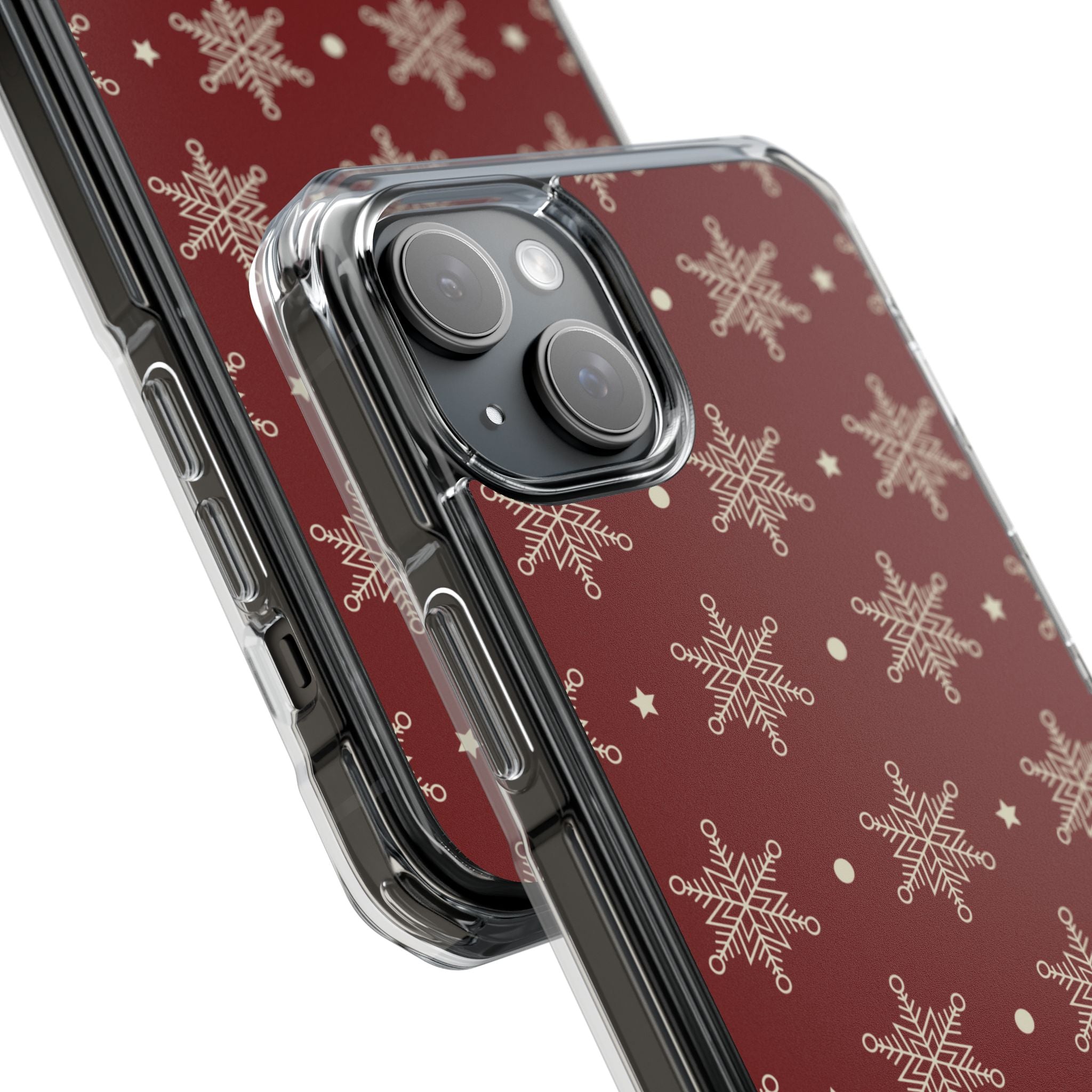 Kermainen lumihiutale Crimson iPhone 15 Plus -suojauskuori - Impact