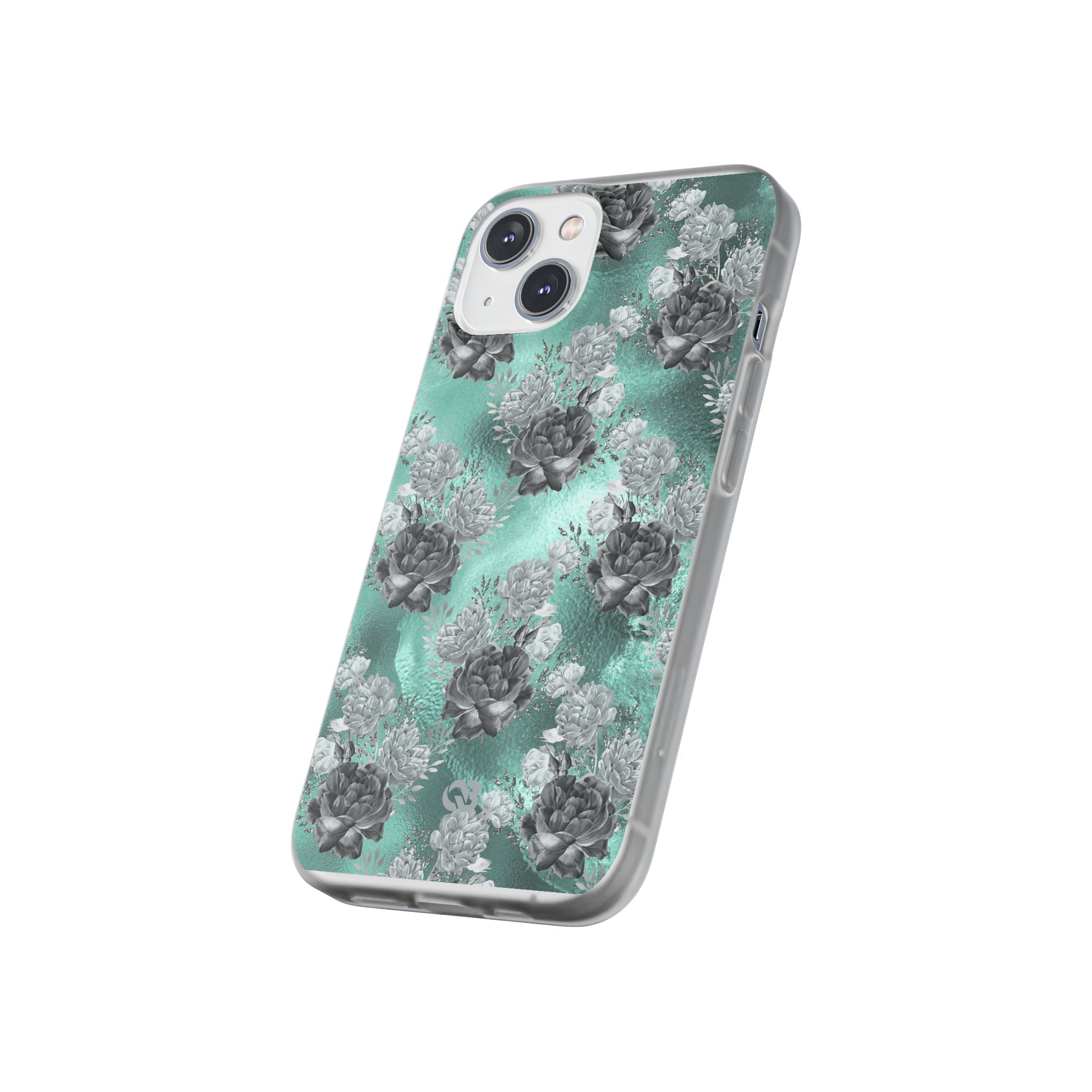 Frost Mint Floral · Soft Handyhülle für iPhone