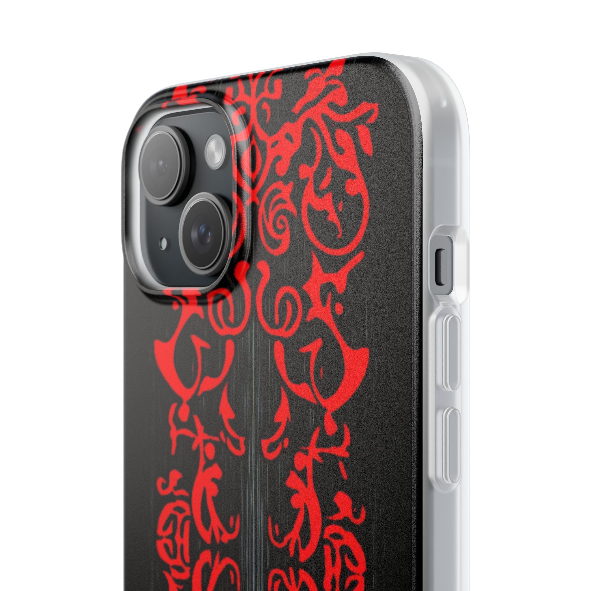 Crimson Spiral iPhone 15 Plus Case - Soft