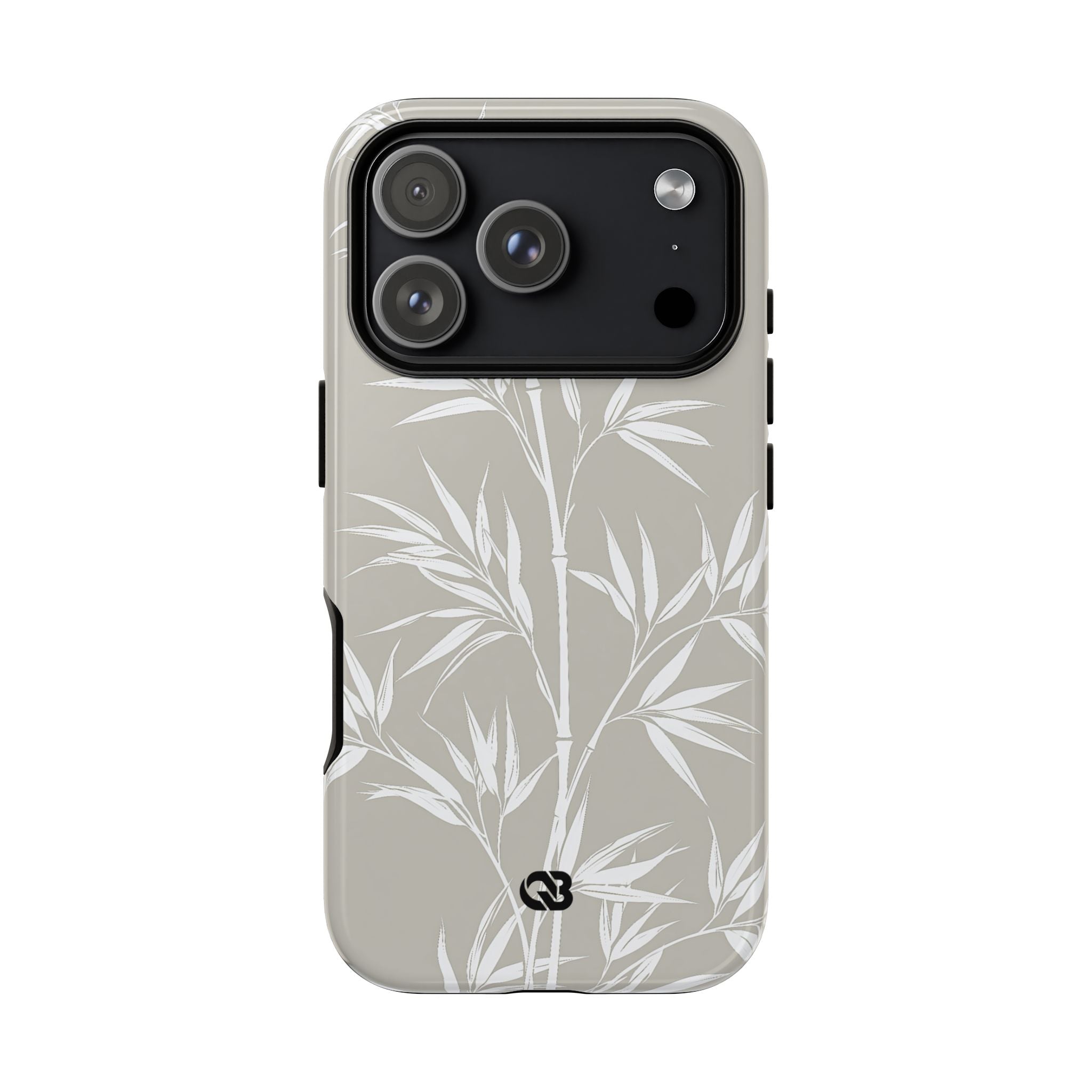Beige Tough Phone Case for iPhone - Sandstone Bamboo Stalks