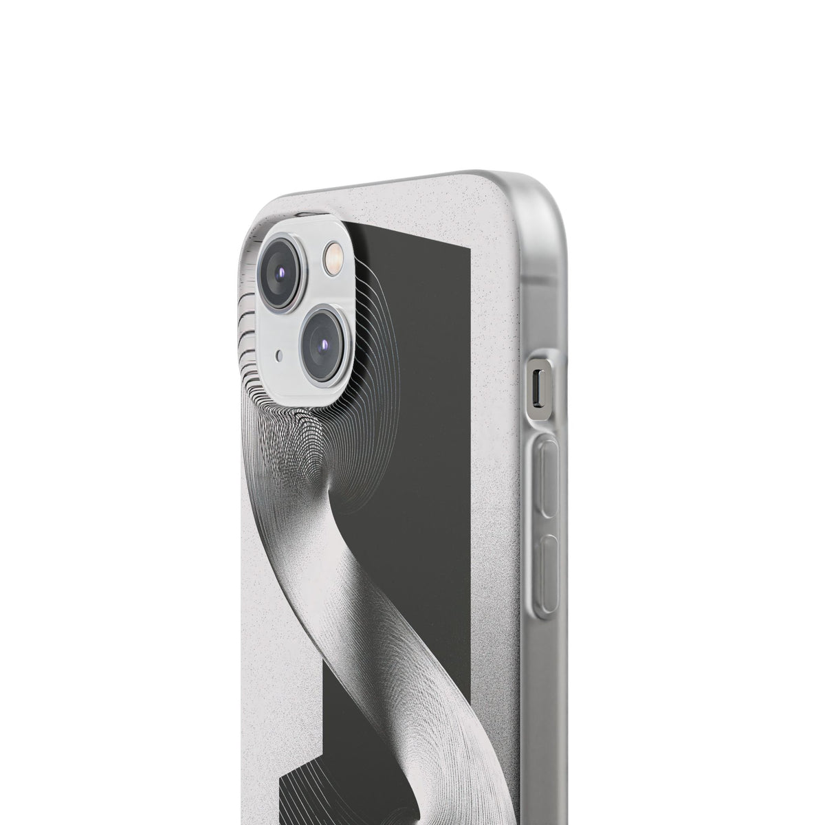 Grey Lite Phone Case for iPhone - Obsidian Moiré Wave