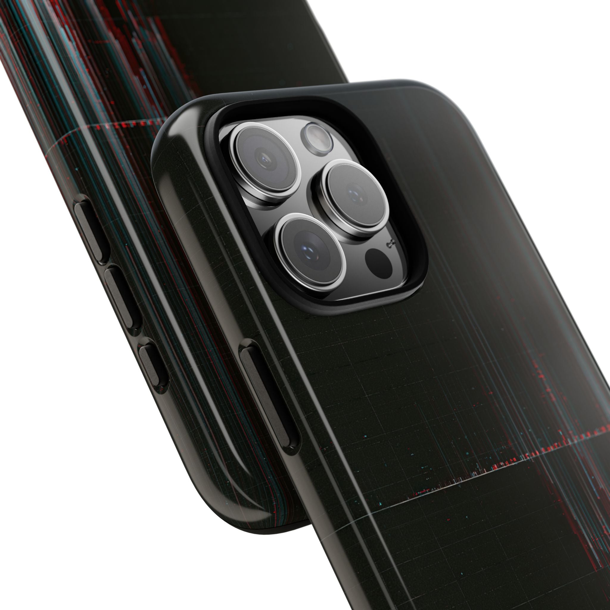 Black Tough Phone Case for iPhone - Corrupted Data Stream