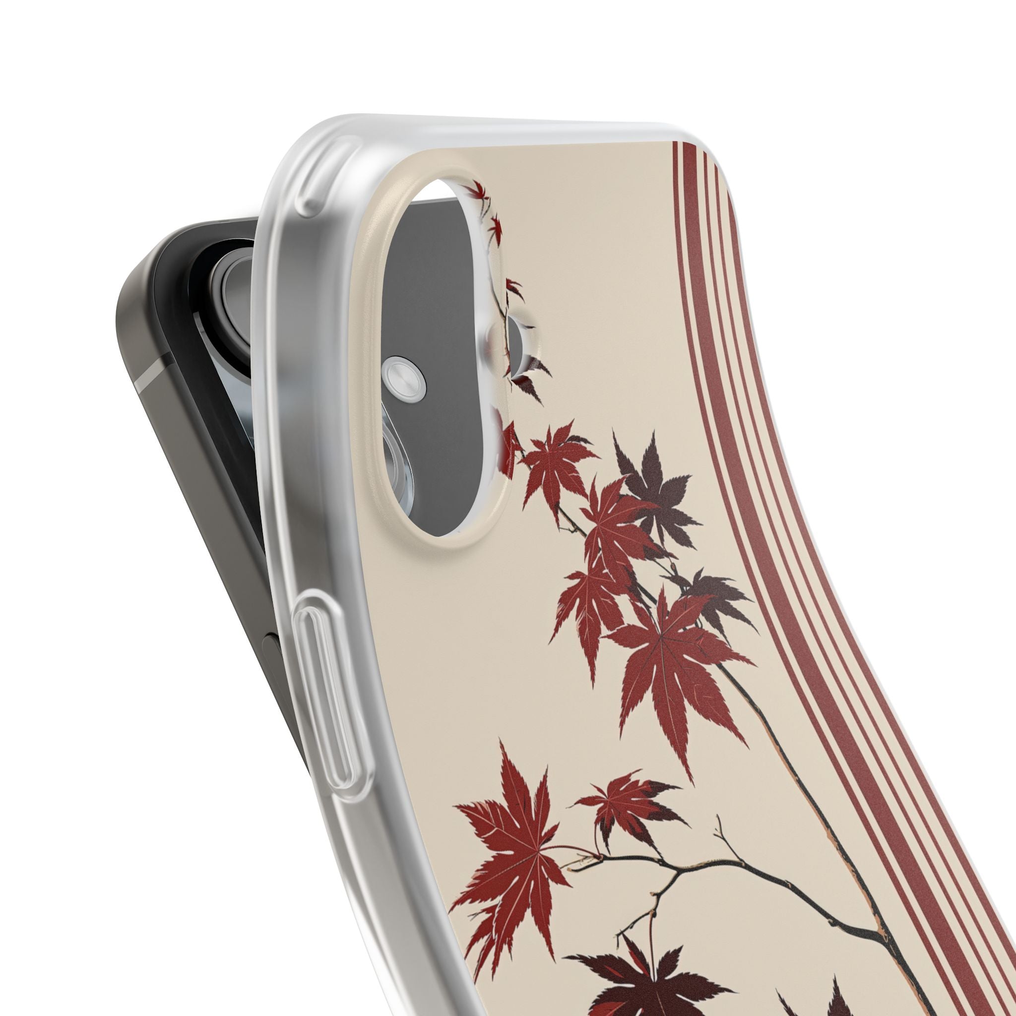 Red Lite Phone Case for iPhone - Crimson Momiji Stripe