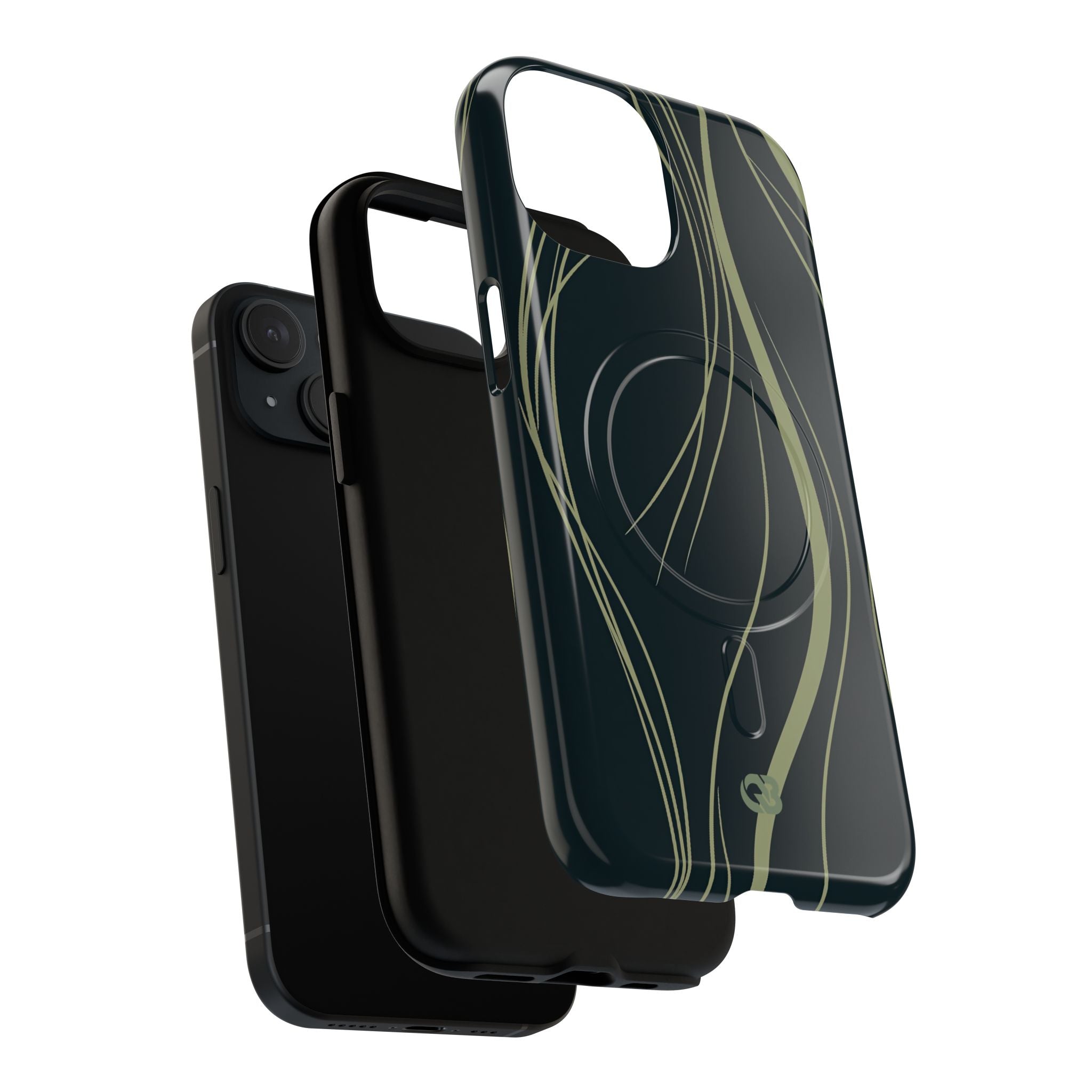 Green Tough 2.0 Magsafe Phone Case for iPhone - Obsidian Sage Flow