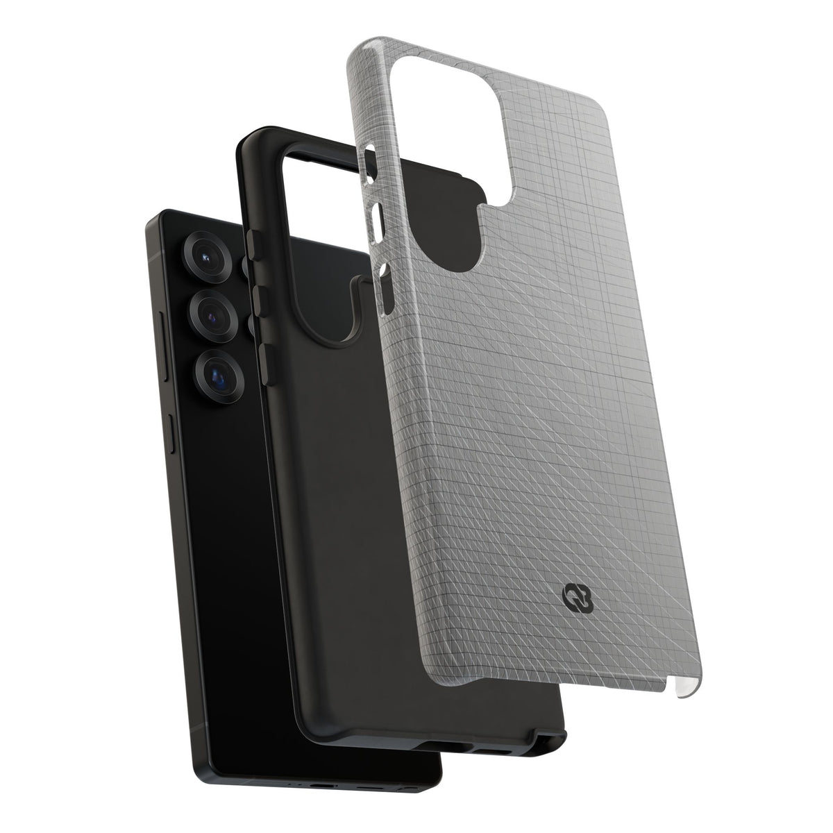 Grey Tough Phone Case for Samsung - Chrome Mesh Warp