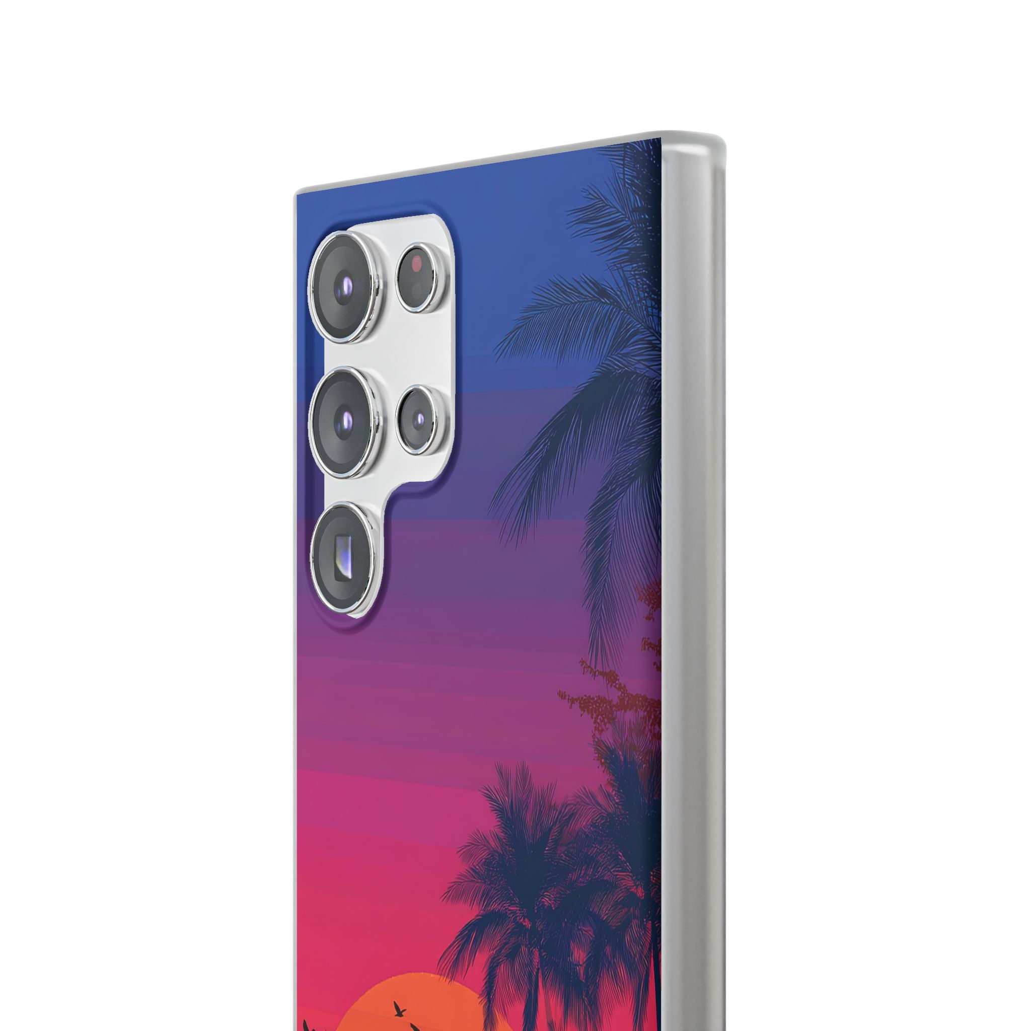 Neon Horizon Palms · Soft Handyhülle für Samsung