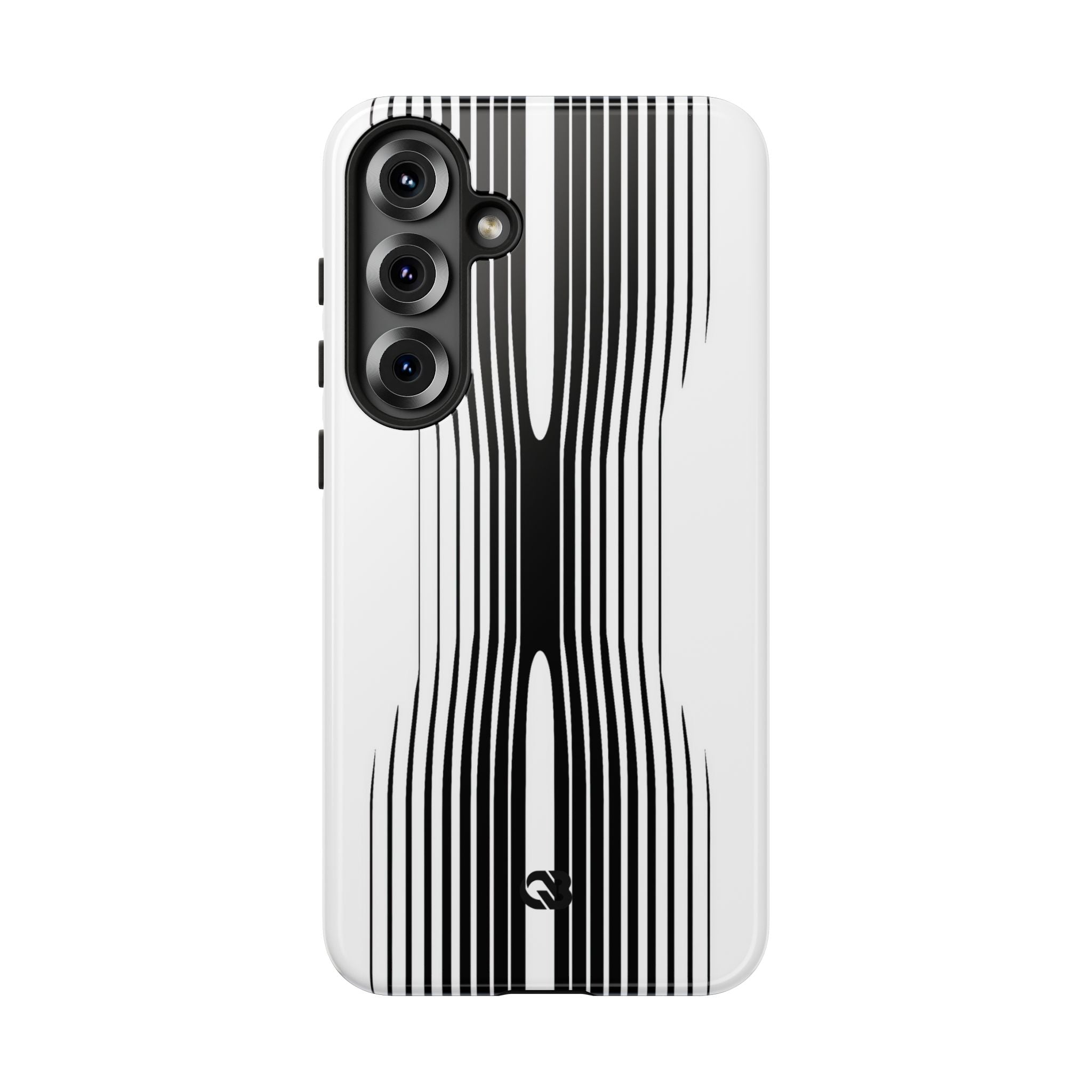 White Tough Phone Case for Samsung - Kinetic Mono Distortion