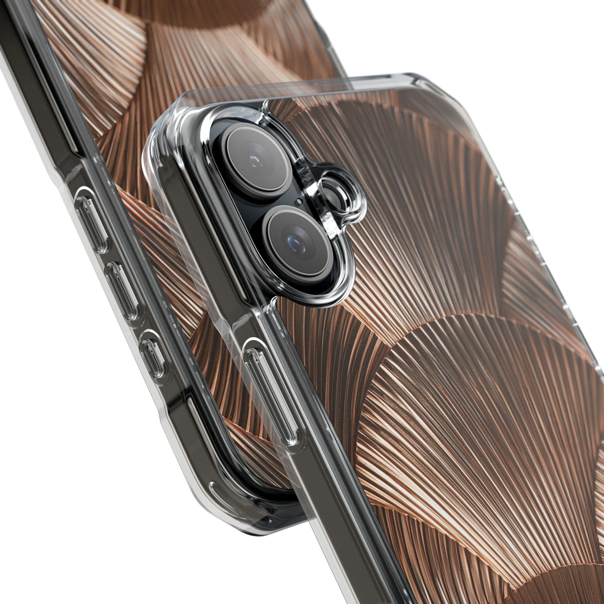 Rose Gilded Fan · Clear Impact Magnetic Phone Case for iPhone · Gold