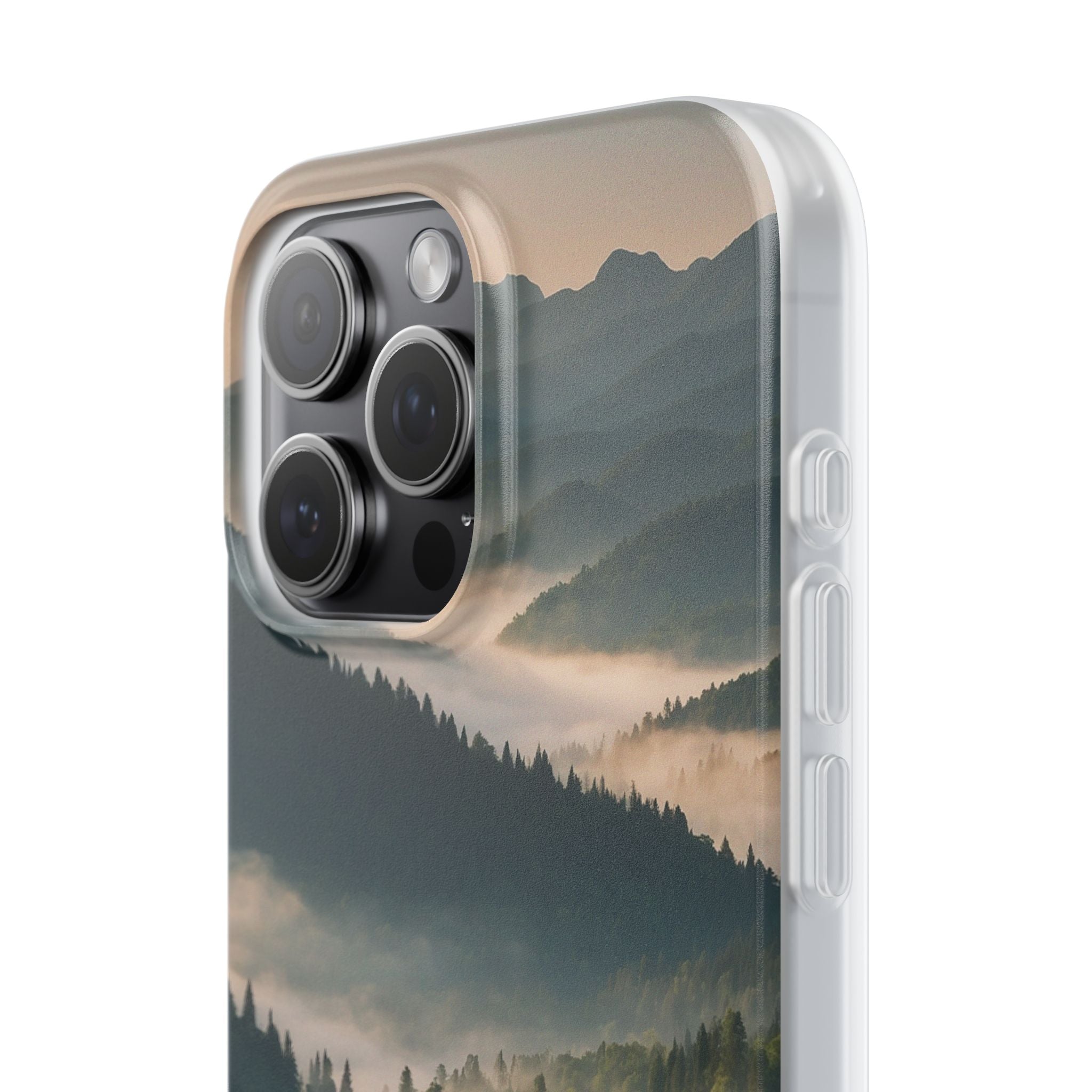 Foggy Mountain Ridge · Soft Phone Case for iPhone