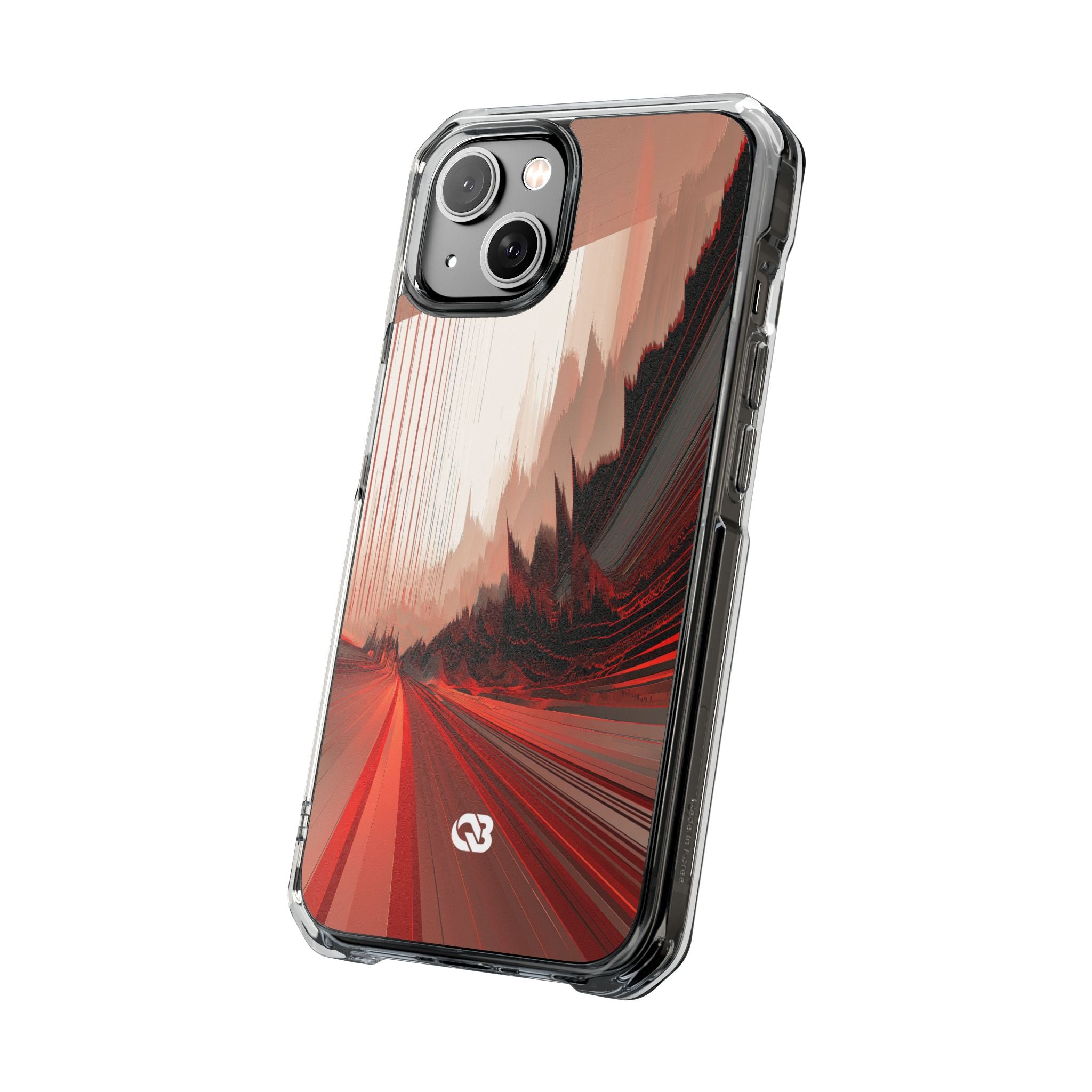 Red Impact MagSafe Phone Case for iPhone - Crimson Pulse Horizon