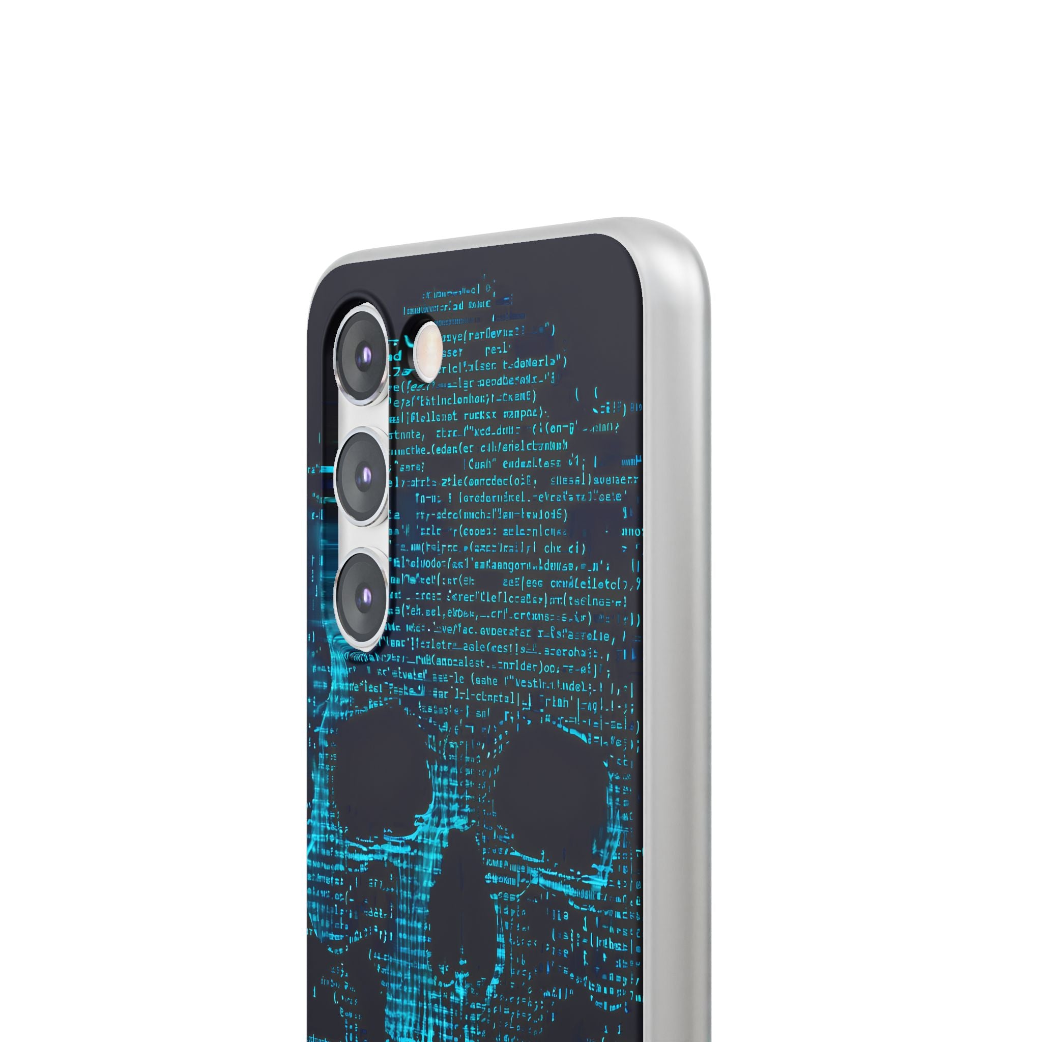 Cyan Glitch Skull · Soft Handyhülle für Samsung