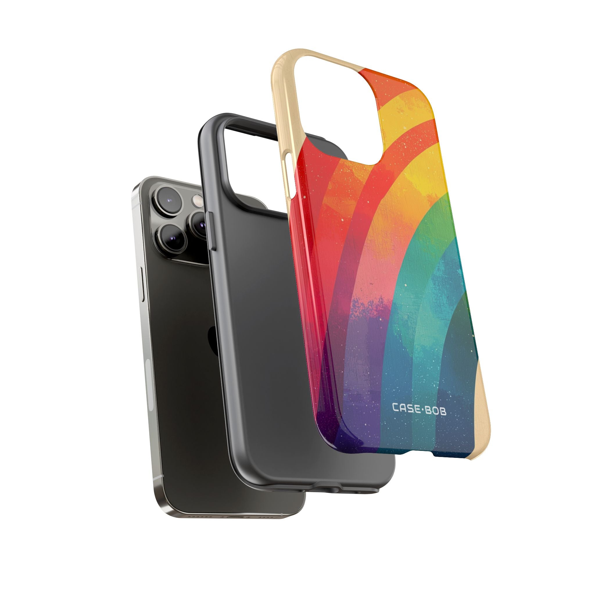 Textured Rainbow Arc iPhone 14 Pro Max Case - Tough