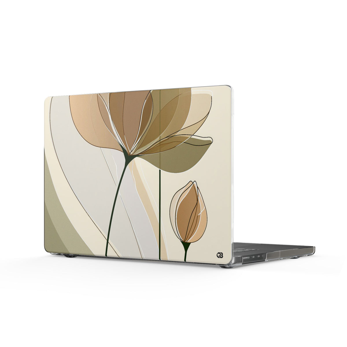 Translucent Petal Contour · Clear Hard Case for MacBook · Beige