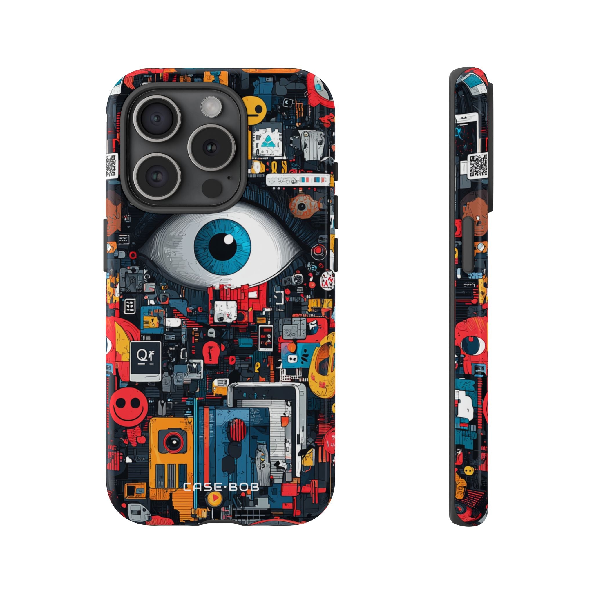 Digitale Oog Blauw iPhone 15 Pro Cover - Tough