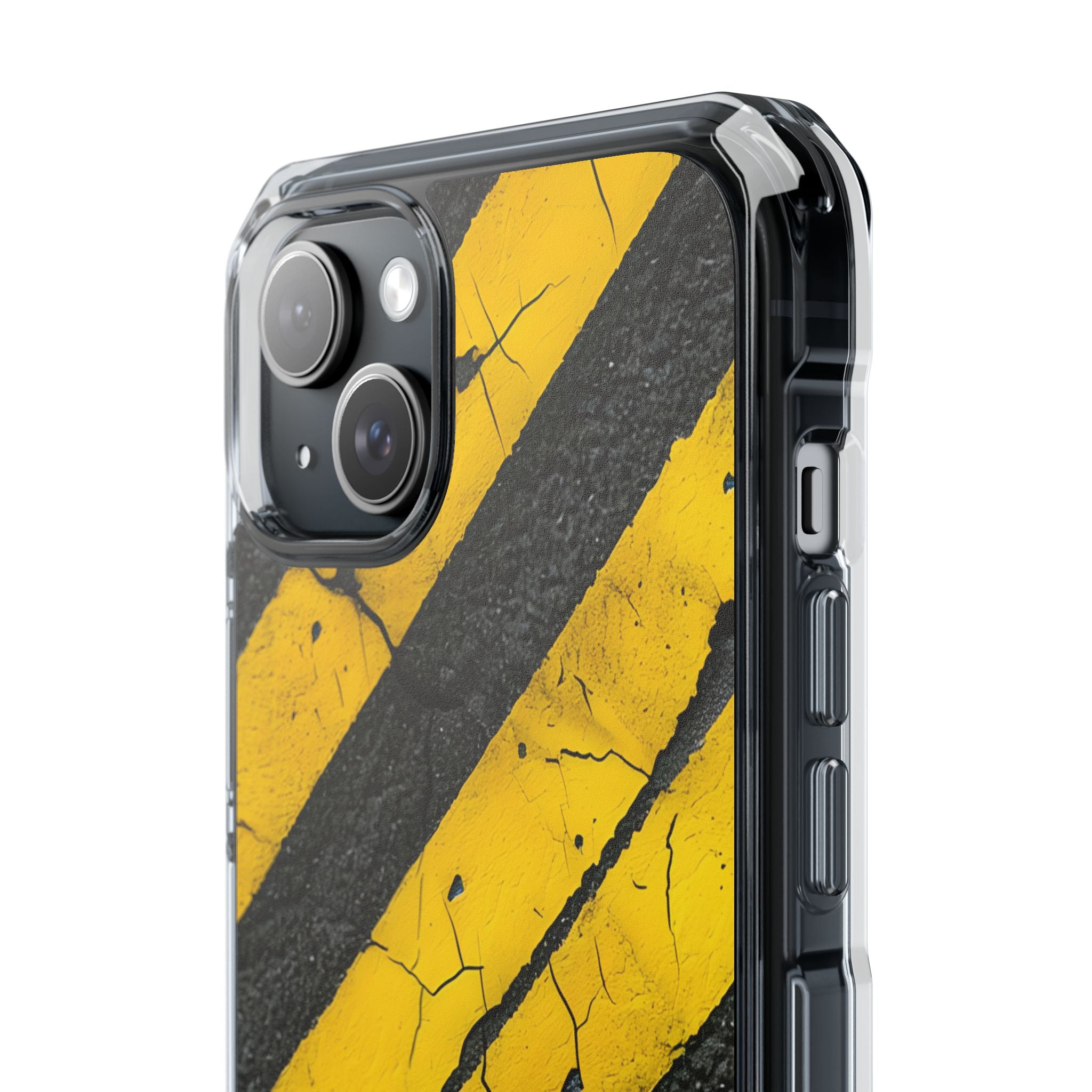 Gelber Streifen Distress iPhone 15 Plus Case - Impact