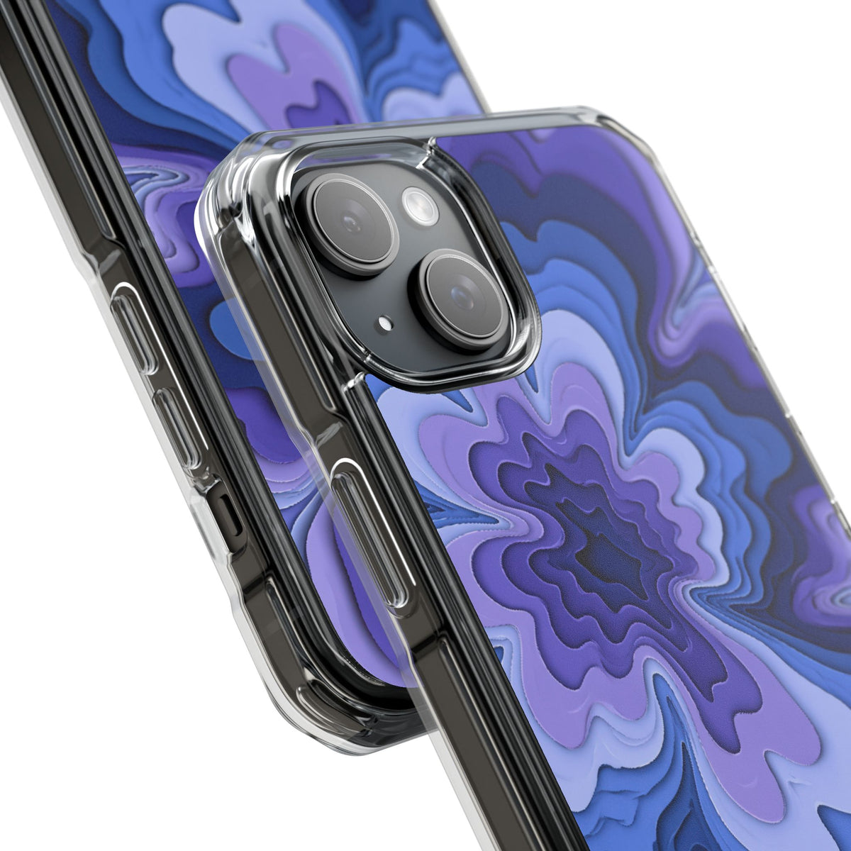 Periwinkle Strata Bloom · Clear Impact Magnetic Phone Case for iPhone · Purple