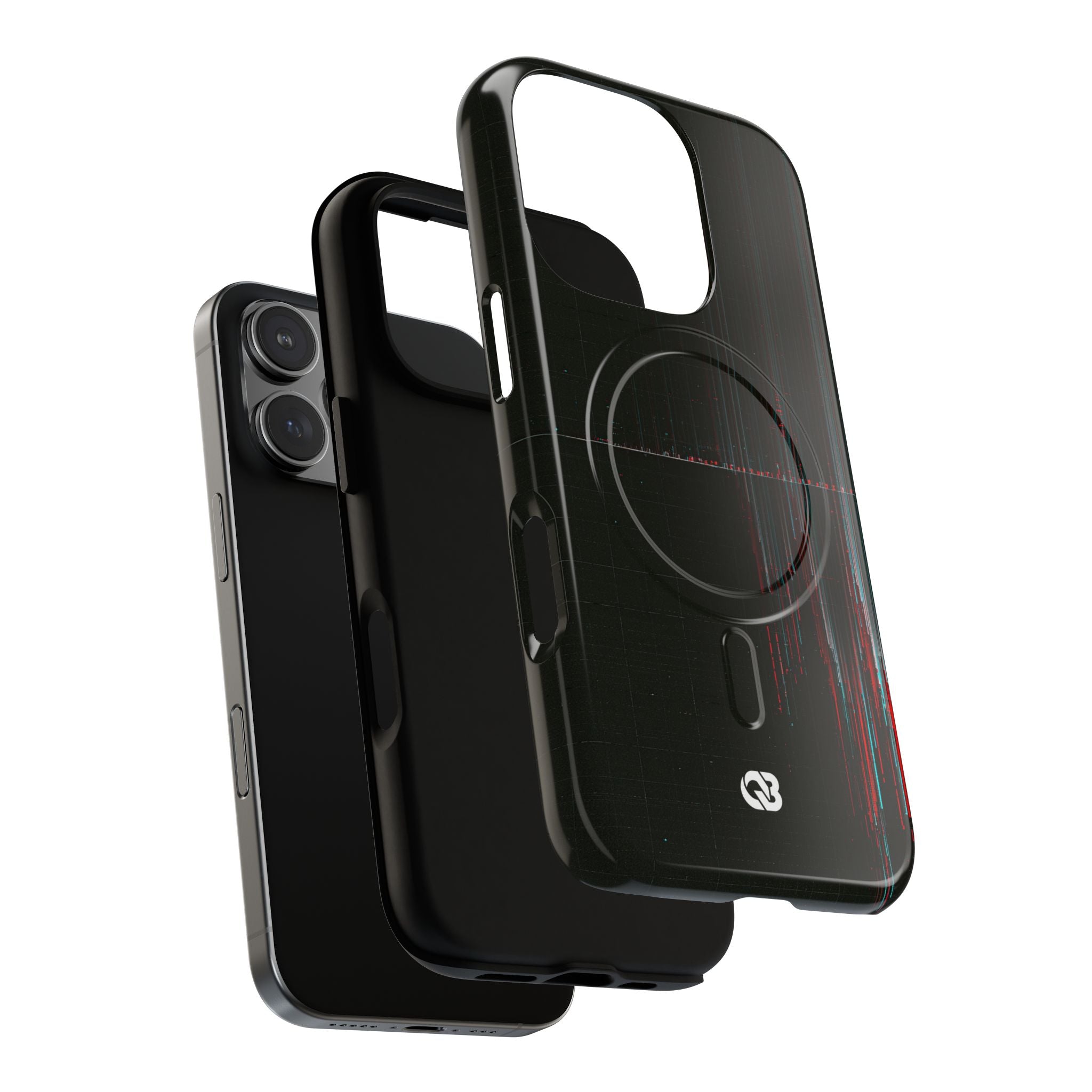 Black Tough 2.0 Magsafe Phone Case for iPhone - Corrupted Data Stream