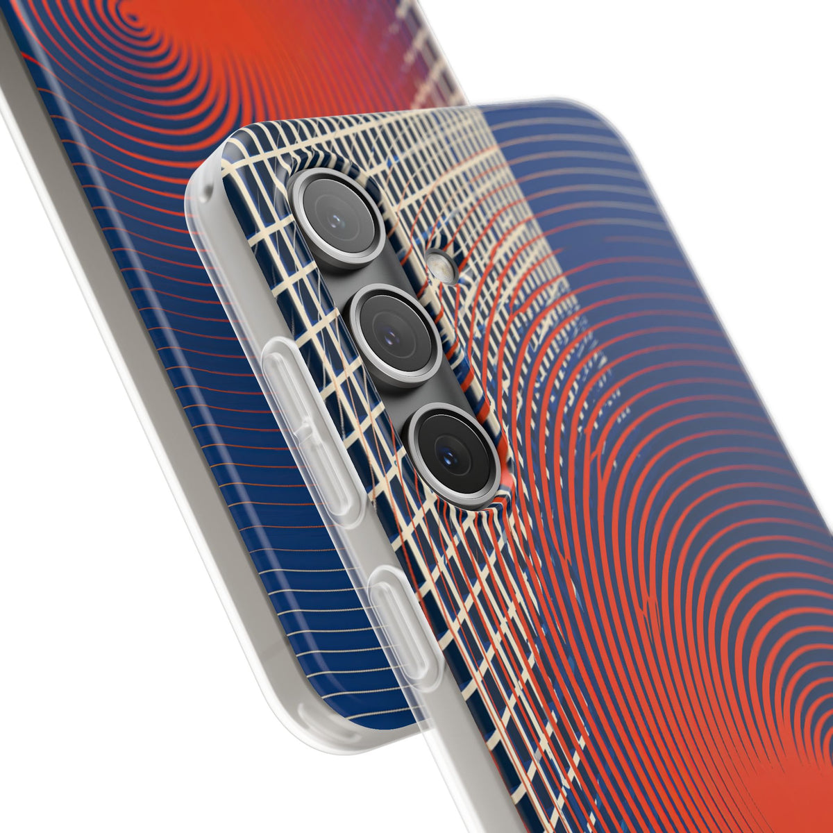 Blue Lite Phone Case for Samsung - Orange Orbit Grid