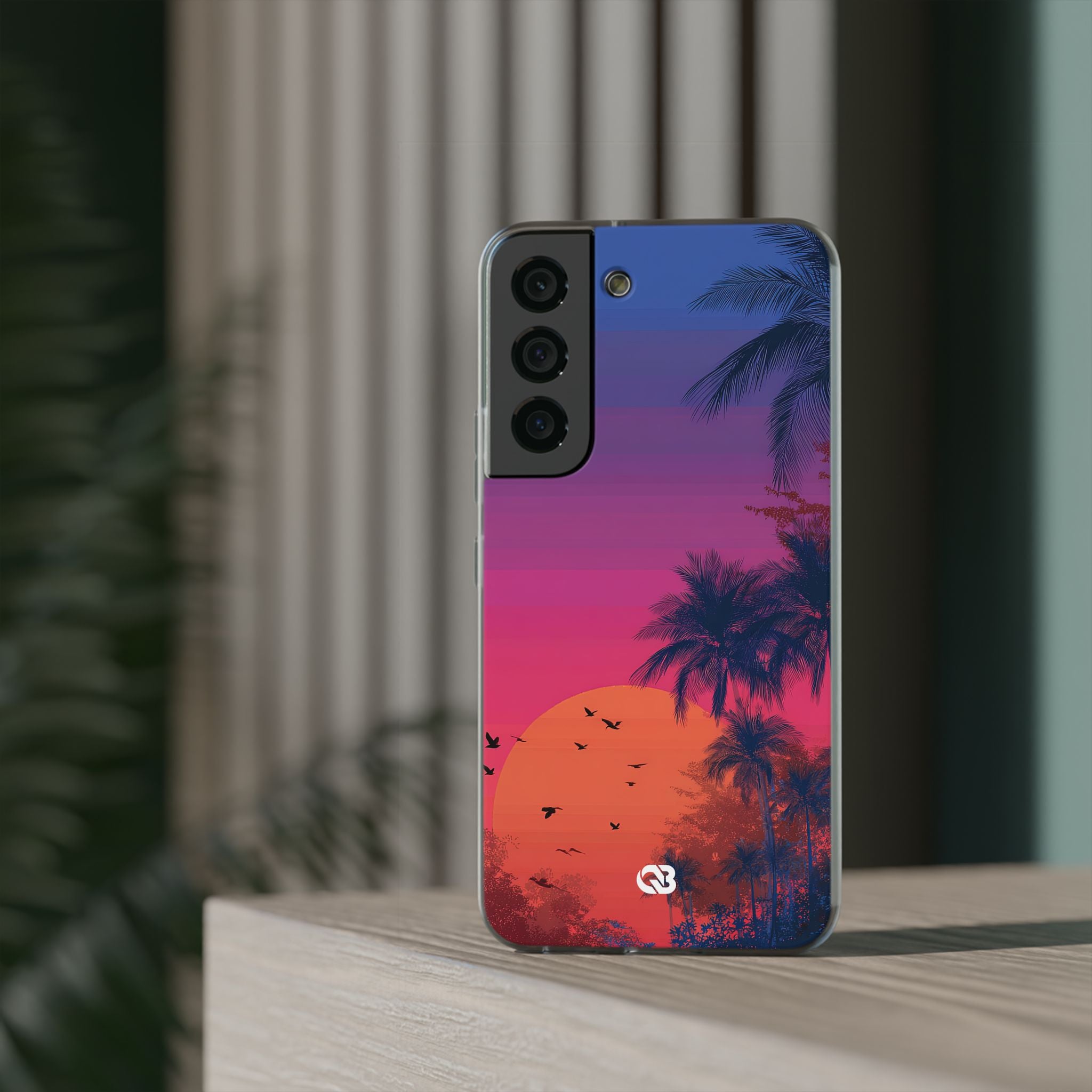 Neon Horizon Palms · Soft Handyhülle für Samsung