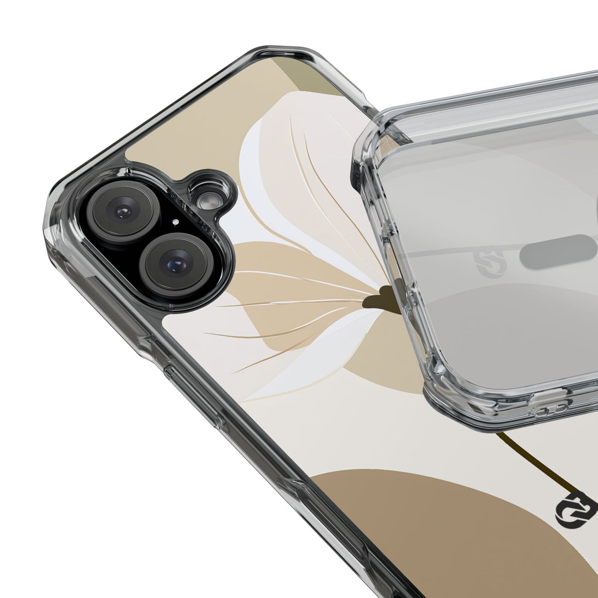 Soft Petal Bloom · Clear Impact Magnetic Phone Case for iPhone · Beige