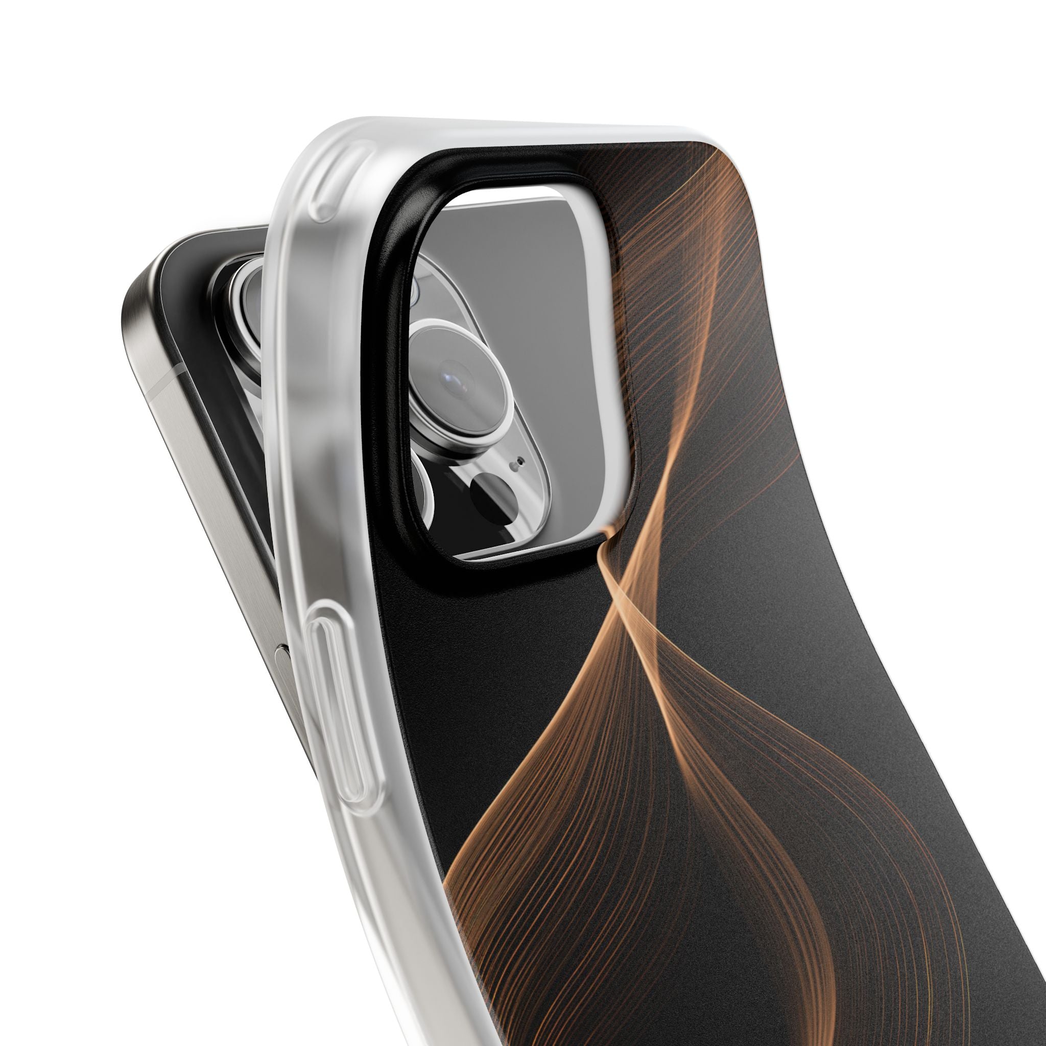 Brown Lite Phone Case for iPhone - Copper Silk Wave