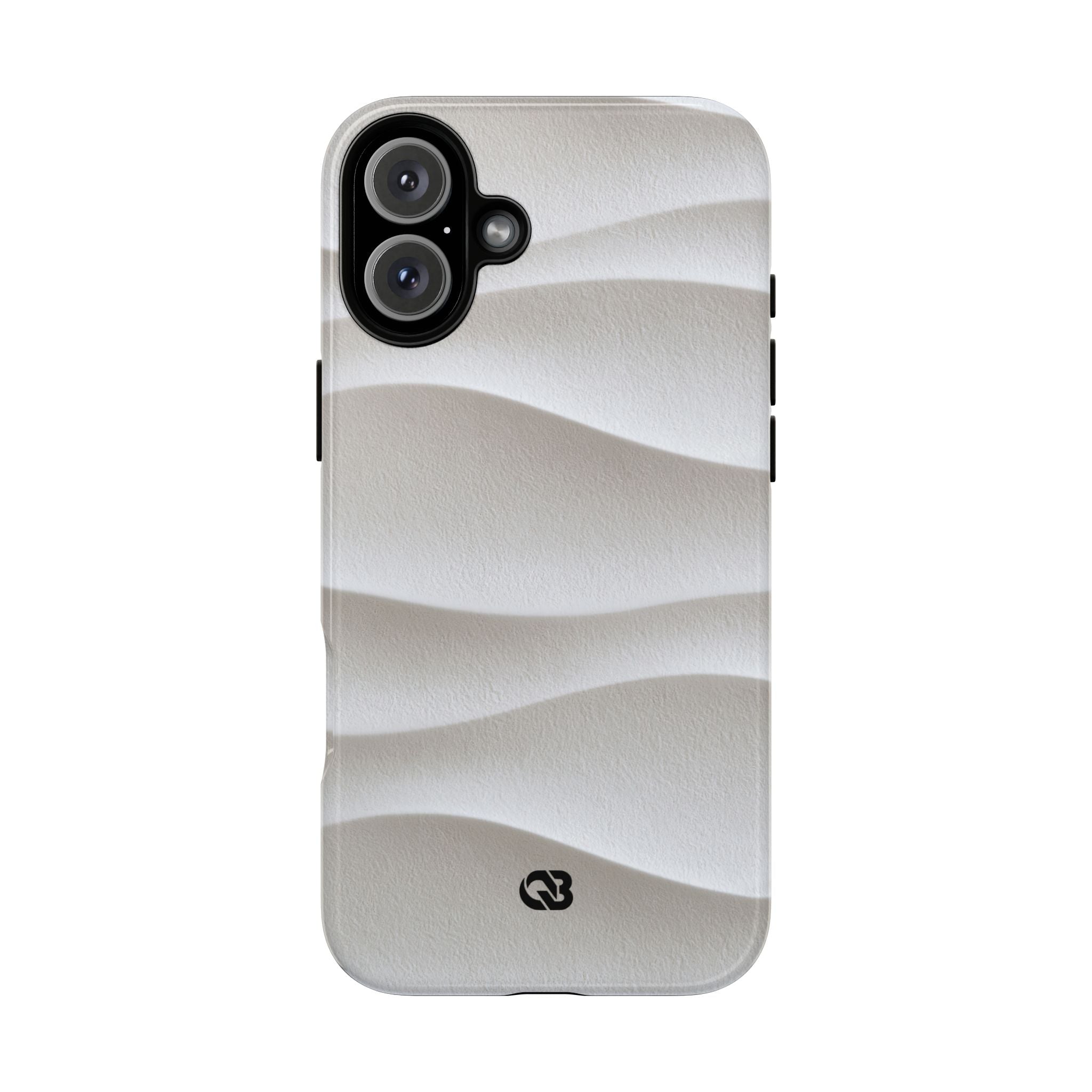 White Tough Phone Case for iPhone - Arctic Flow Ridges