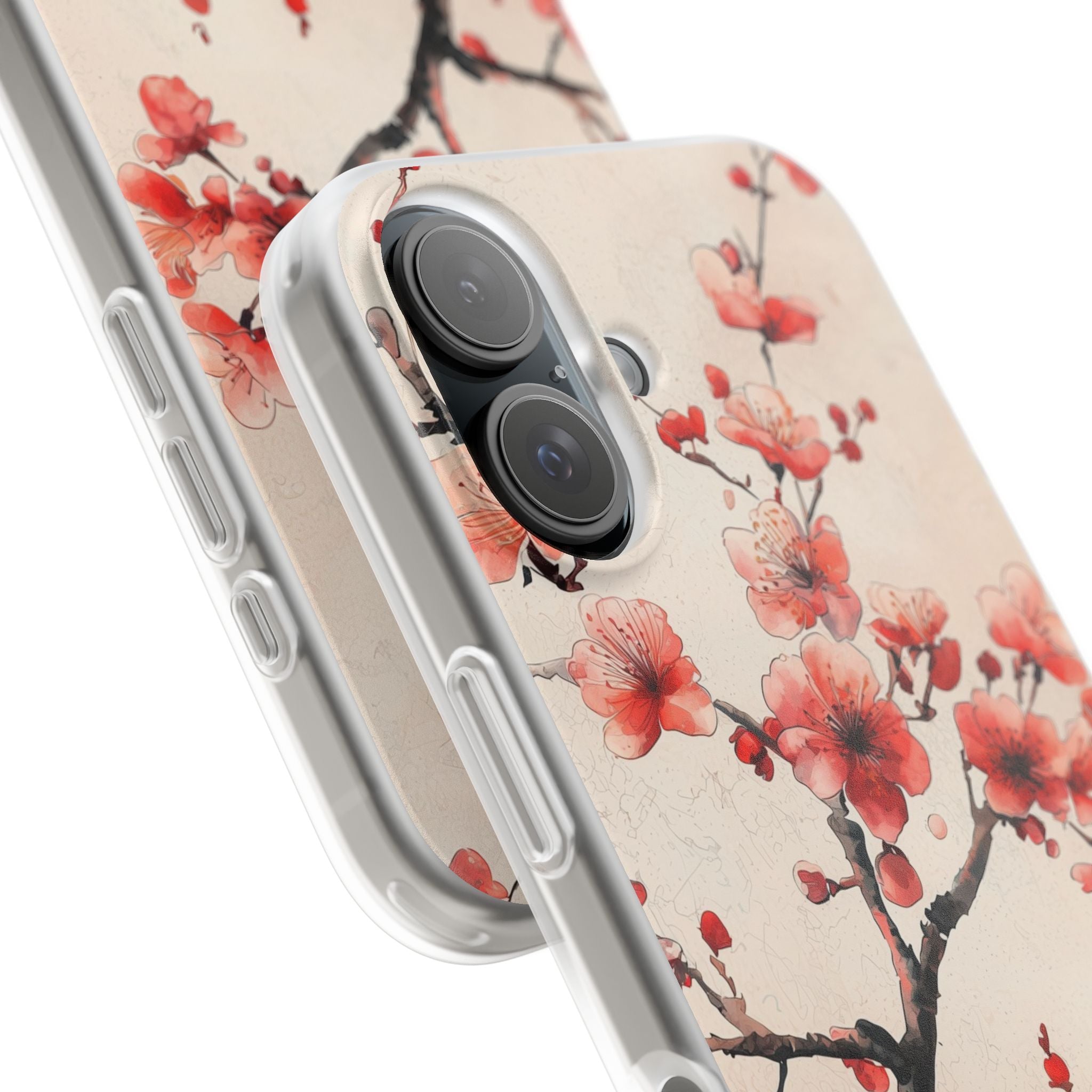 Crimson Silk Flora · Soft Custodia per iPhone