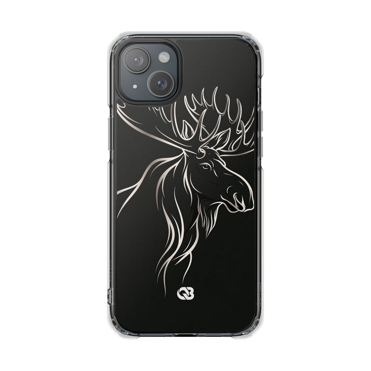 Nordic Moose Contour · Clear Impact Magnetic Phone Case for iPhone · Black