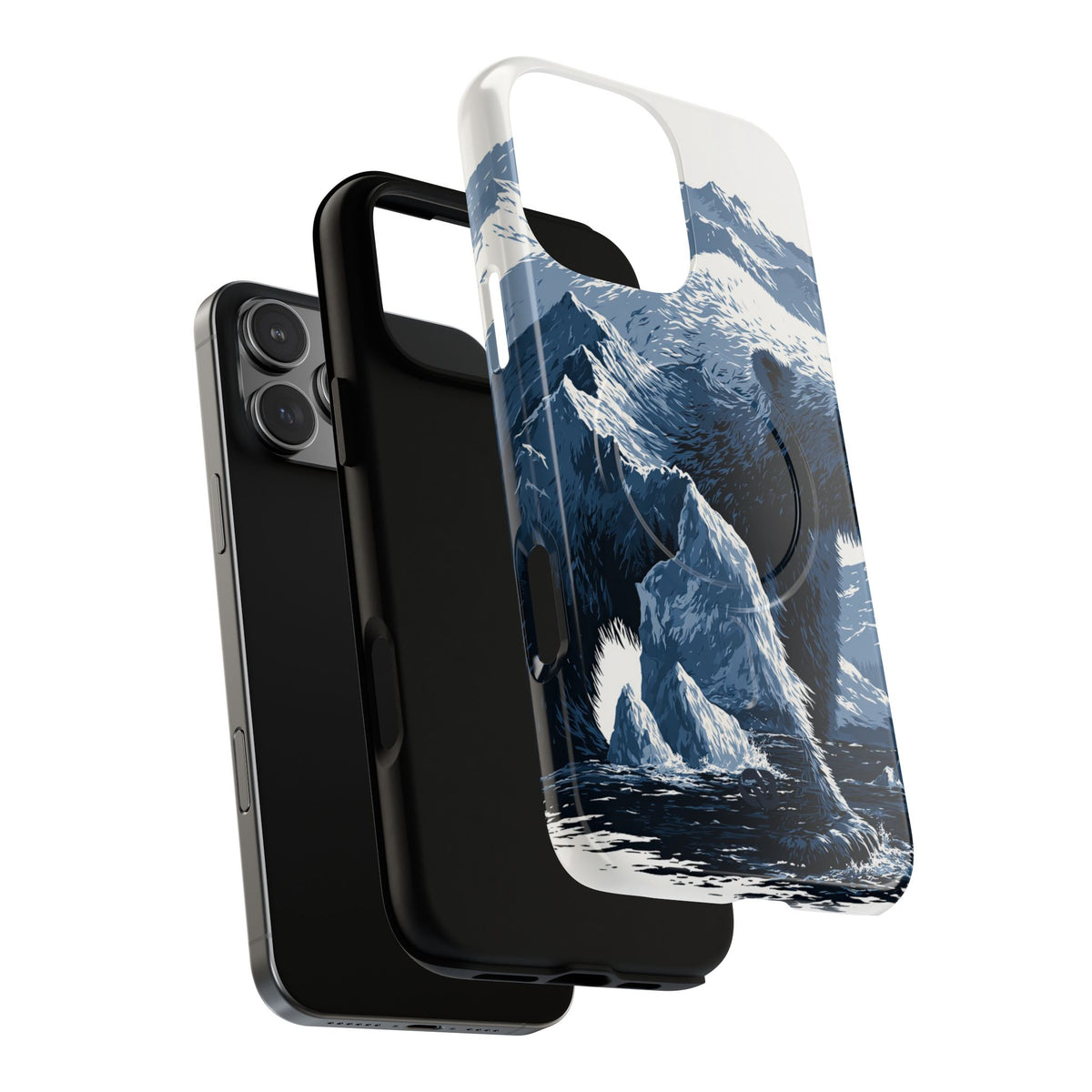 Fjord Summit Bear · Tough 2.0 Magnetic Phone Case for iPhone · Blue