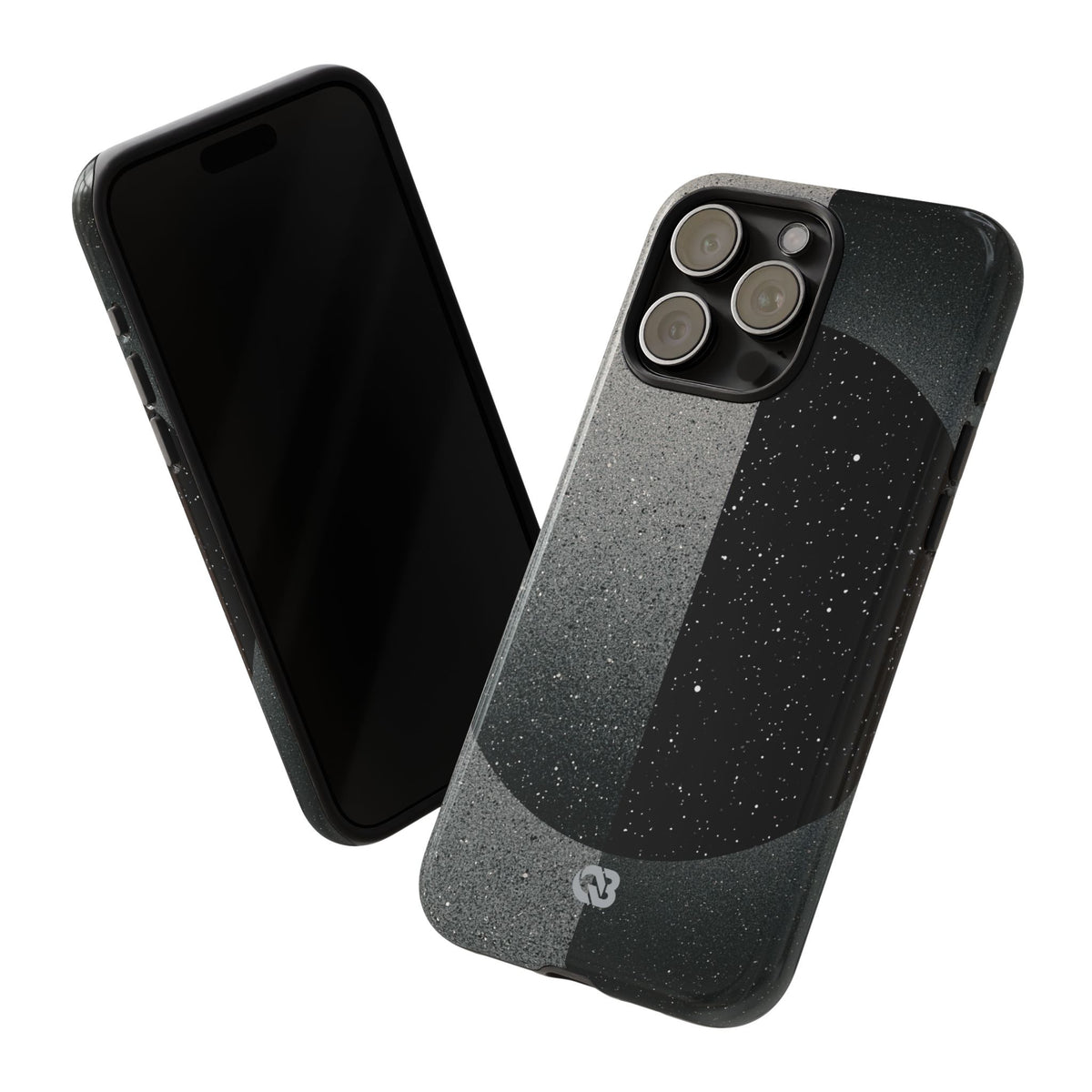 Black Tough Phone Case for iPhone - Lunar Static Orbit