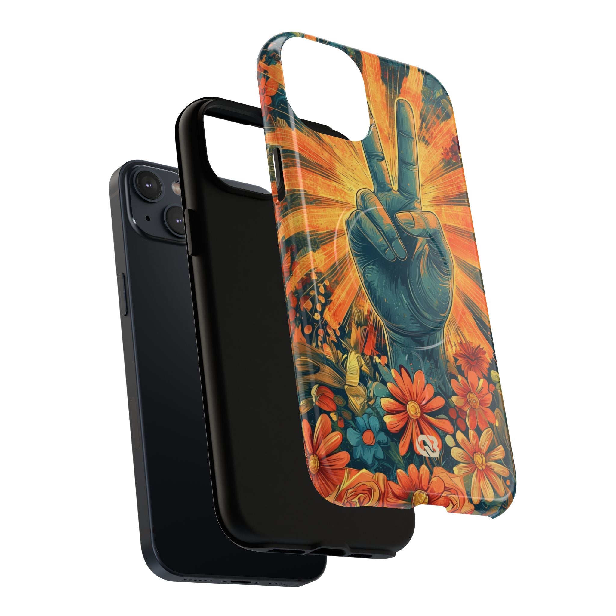 Fleur de paix radieuse · Coque de téléphone Tough+ pour iPhone · Magsafe